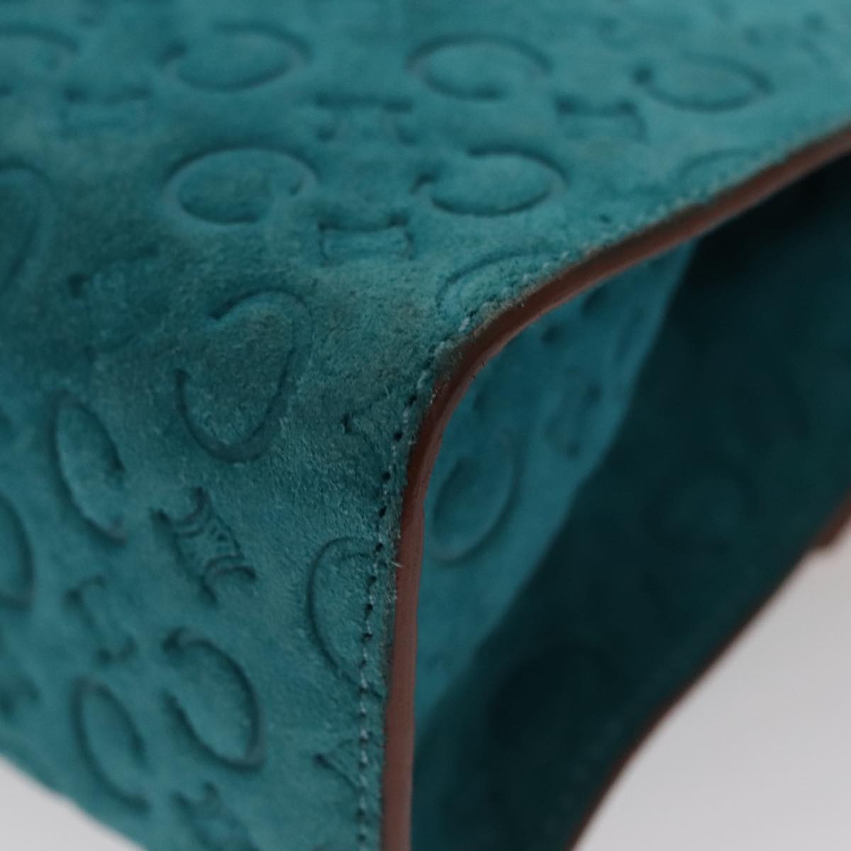 CELINE C Macadam Canvas Hand Bag Blue Auth 107897