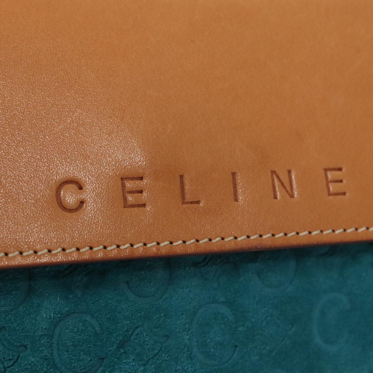 CELINE C Macadam Canvas Hand Bag Blue Auth 107897