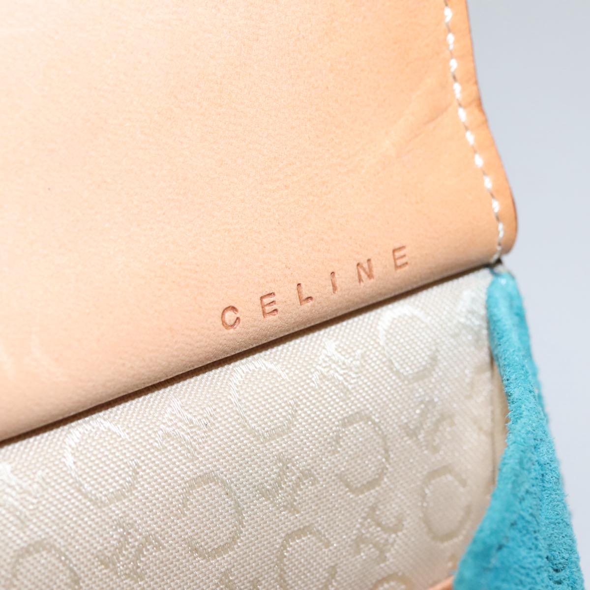 CELINE C Macadam Canvas Hand Bag Blue Auth 107897