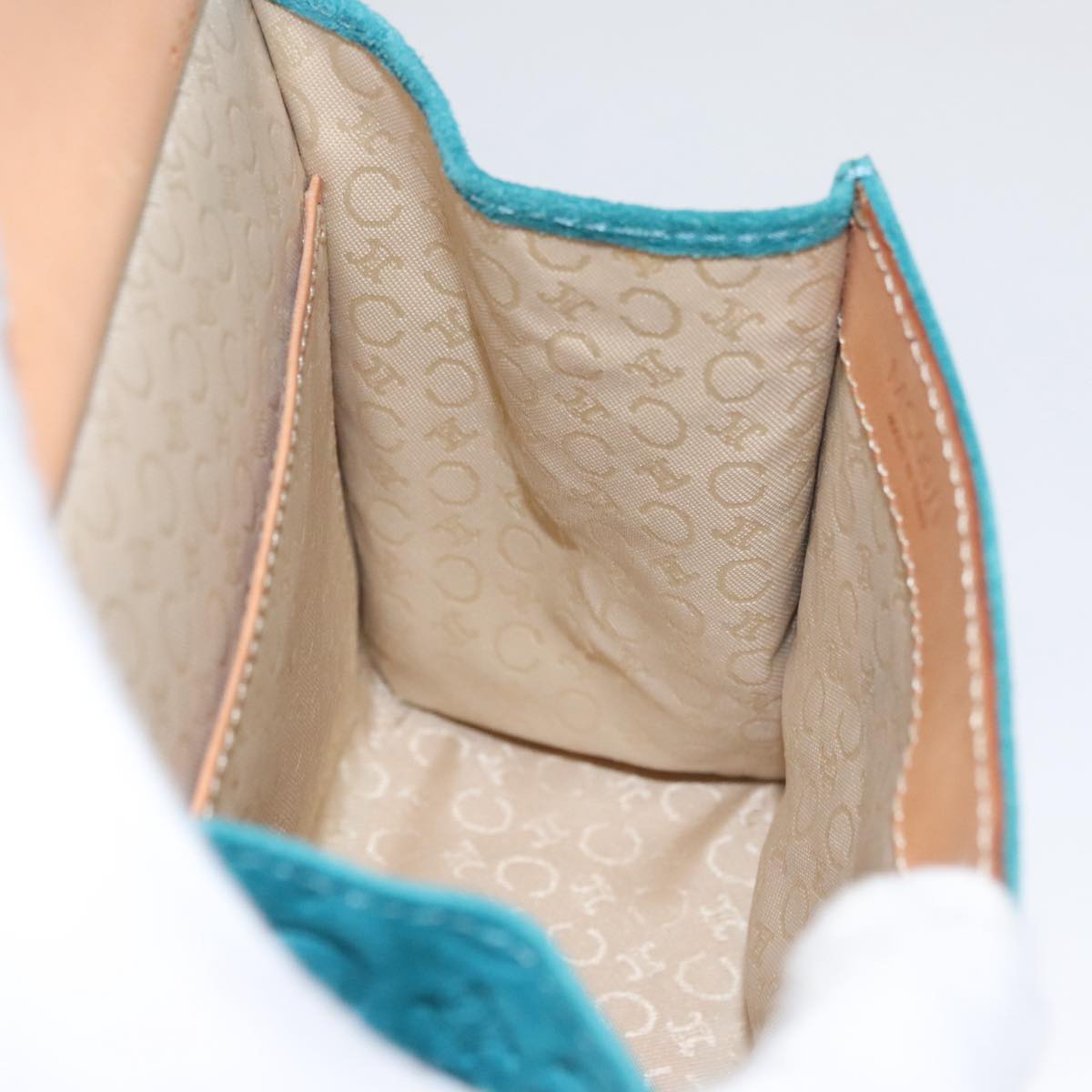 CELINE C Macadam Canvas Hand Bag Blue Auth 107897