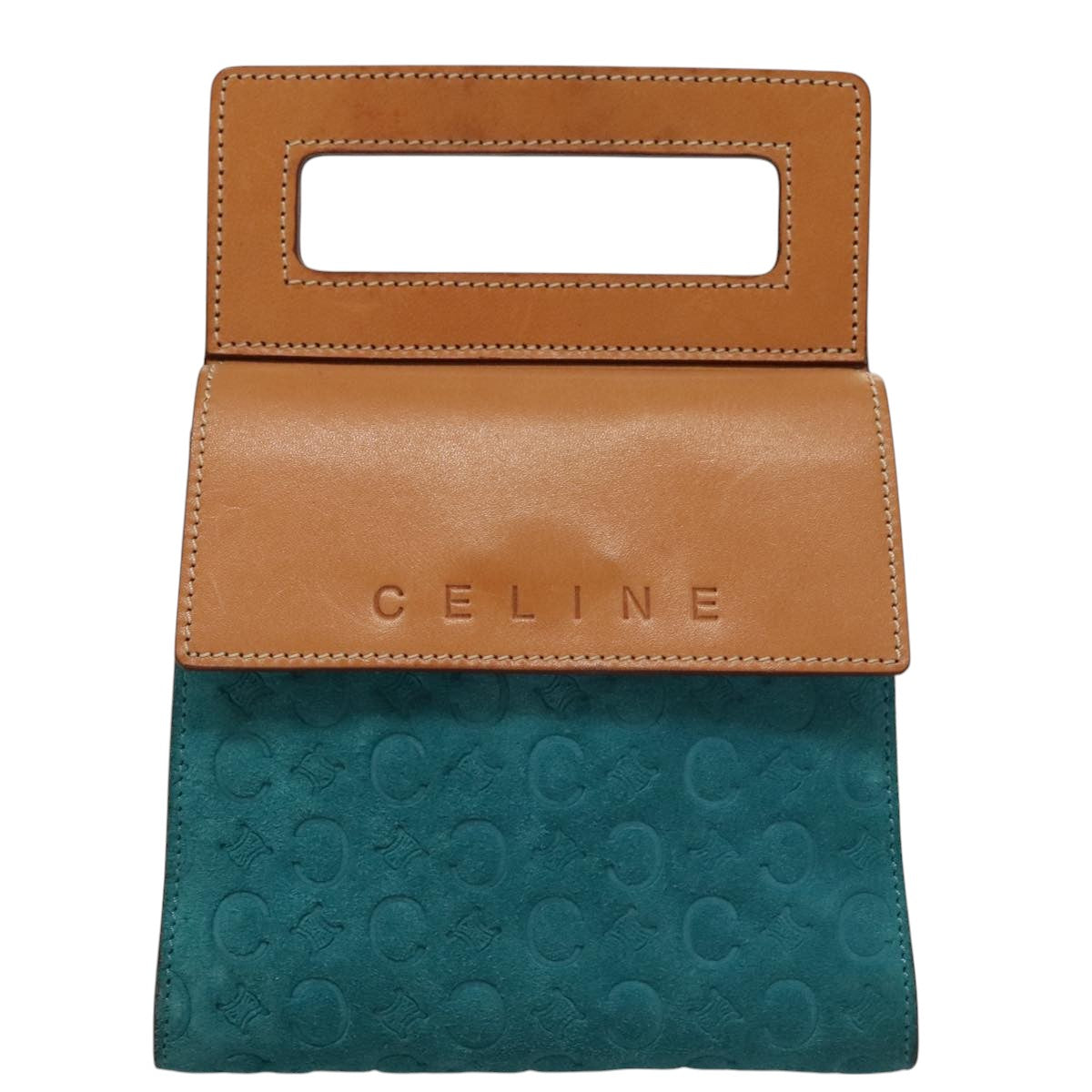 CELINE C Macadam Canvas Hand Bag Blue Auth 107897