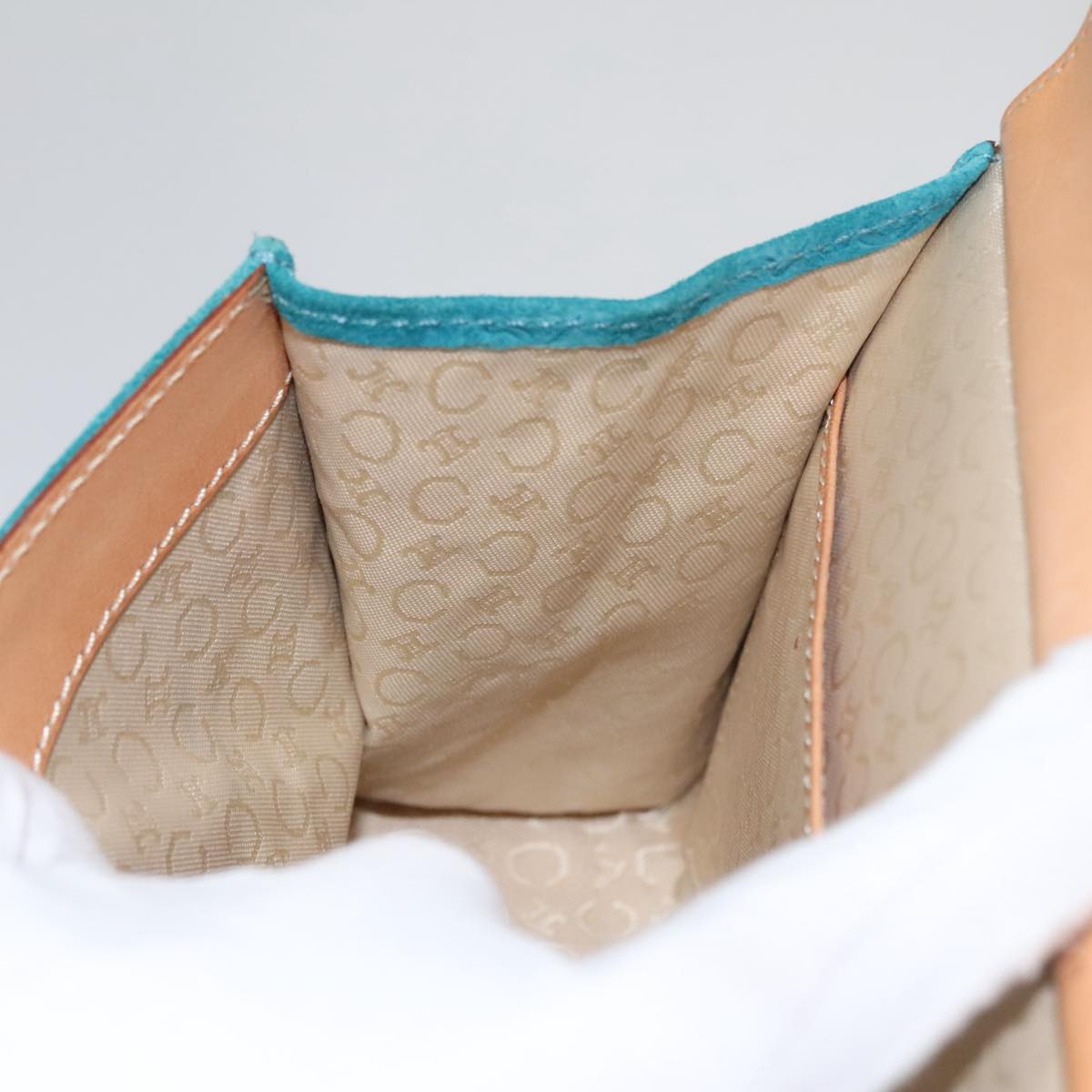 CELINE C Macadam Canvas Hand Bag Blue Auth 107897