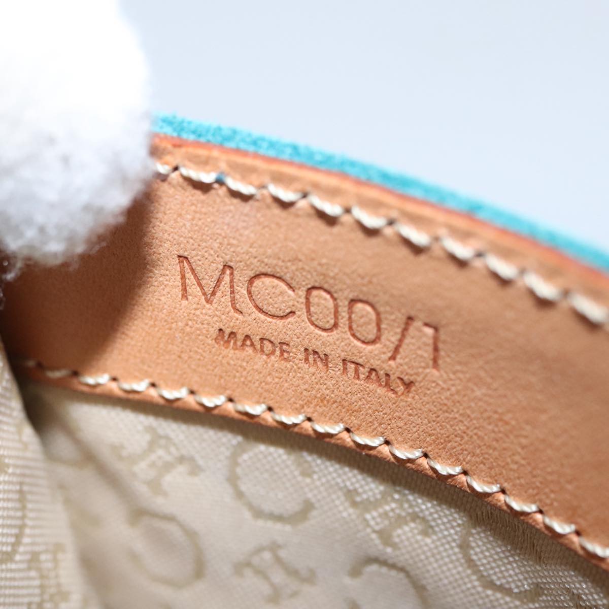 CELINE C Macadam Canvas Hand Bag Blue Auth 107897