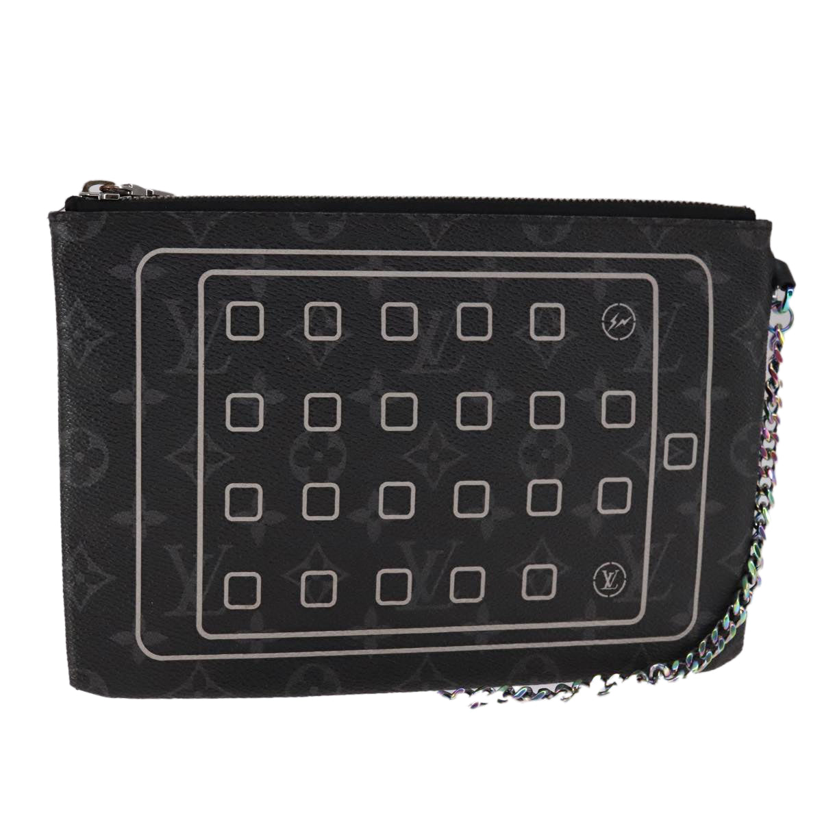 LOUIS VUITTON Monogram Eclipse Fragment iPhone Case M64449 LV Auth 107928