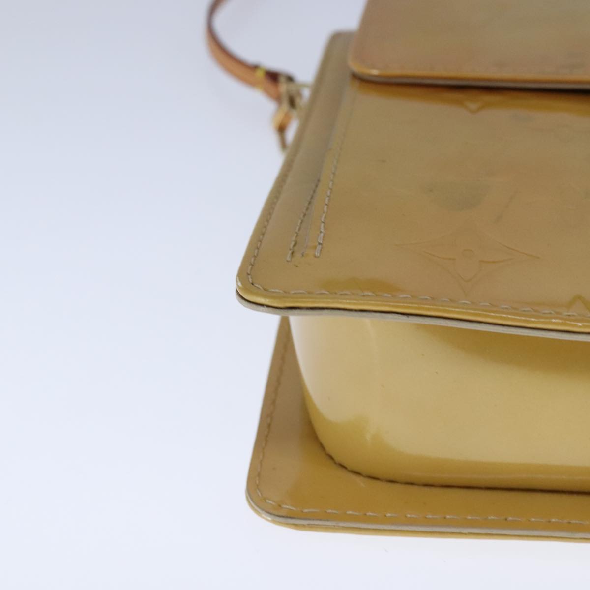 LOUIS VUITTON Monogram Vernis Motto Accessory Pouch Beige M91136 LV Auth 107950