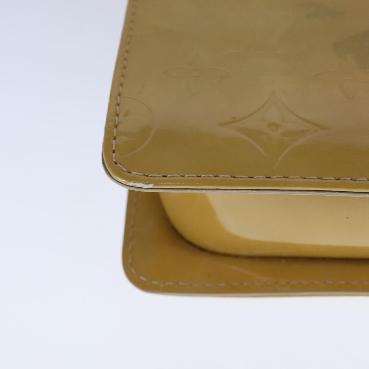 LOUIS VUITTON Monogram Vernis Motto Accessory Pouch Beige M91136 LV Auth 107950