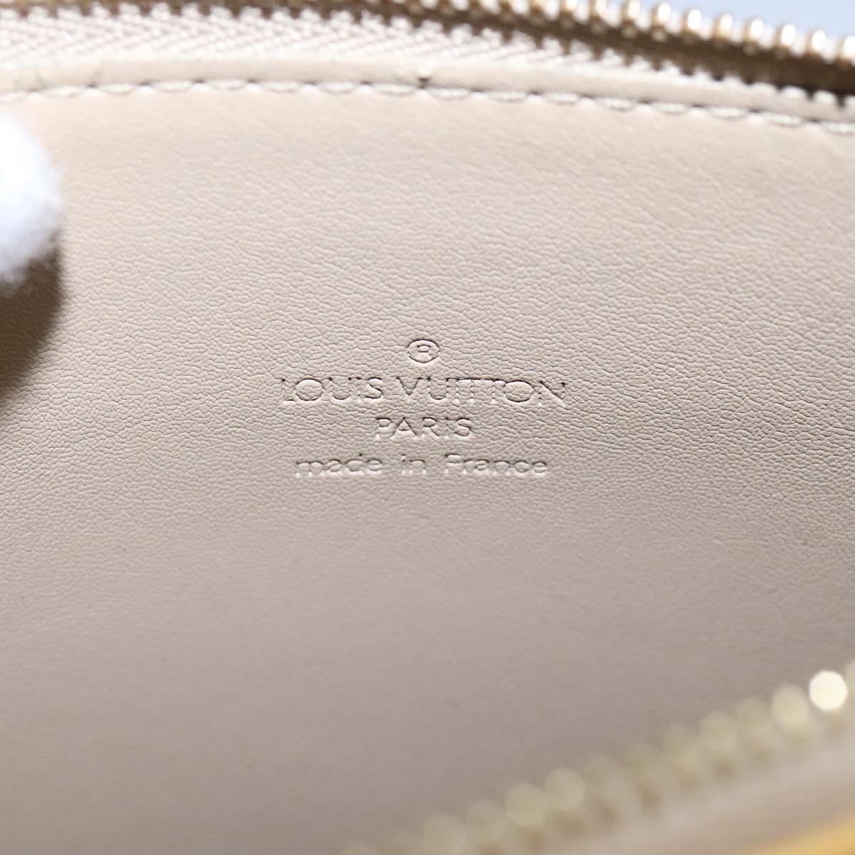 LOUIS VUITTON Monogram Vernis Motto Accessory Pouch Beige M91136 LV Auth 107950