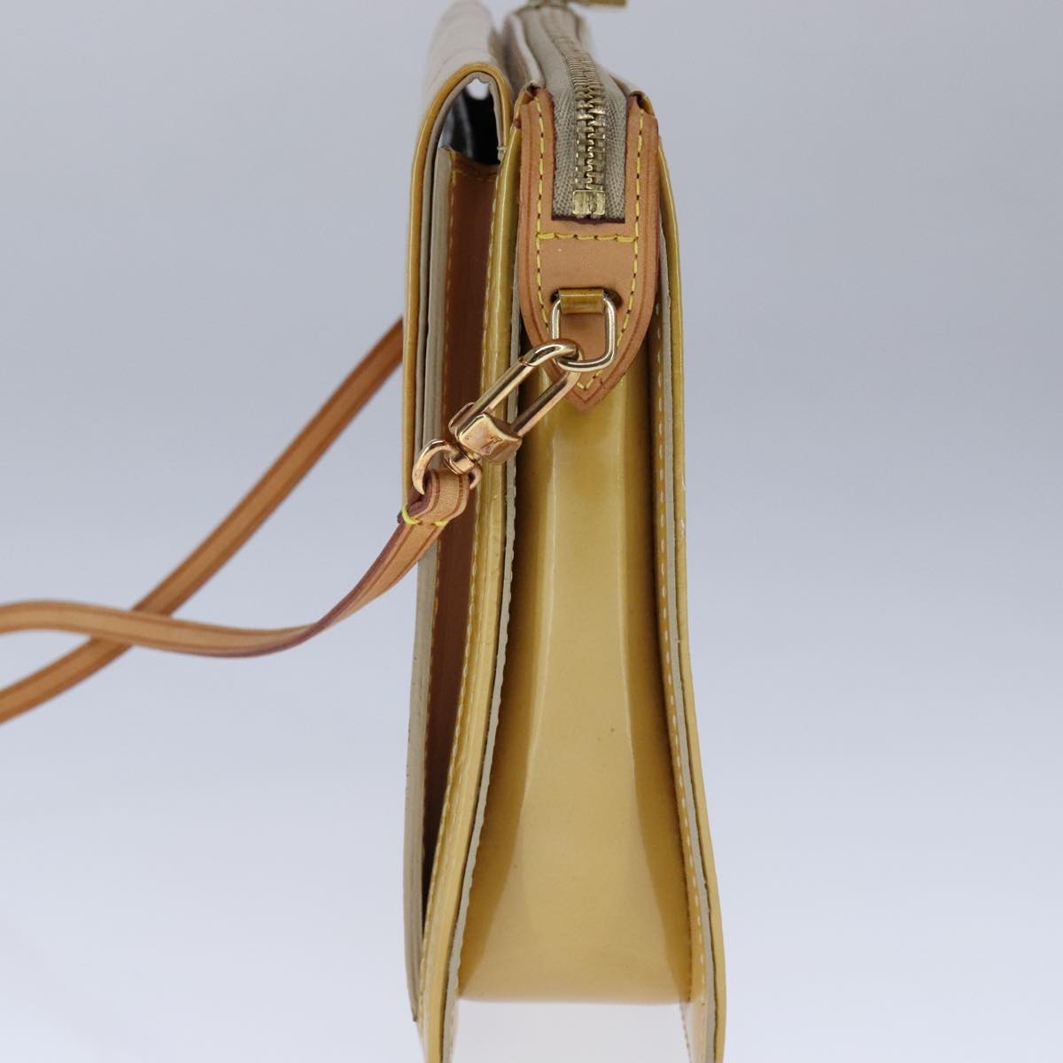 LOUIS VUITTON Monogram Vernis Motto Accessory Pouch Beige M91136 LV Auth 107950
