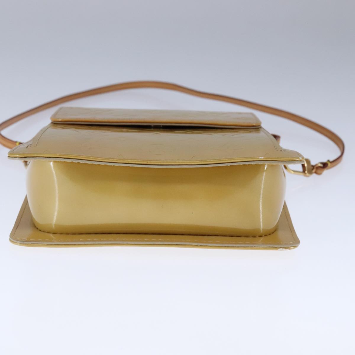 LOUIS VUITTON Monogram Vernis Motto Accessory Pouch Beige M91136 LV Auth 107950