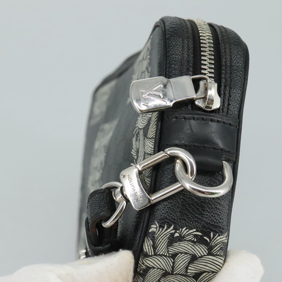 LOUIS VUITTON Graphite Christopher Nemeth Pochette Volga Bag N61228 Auth 107956