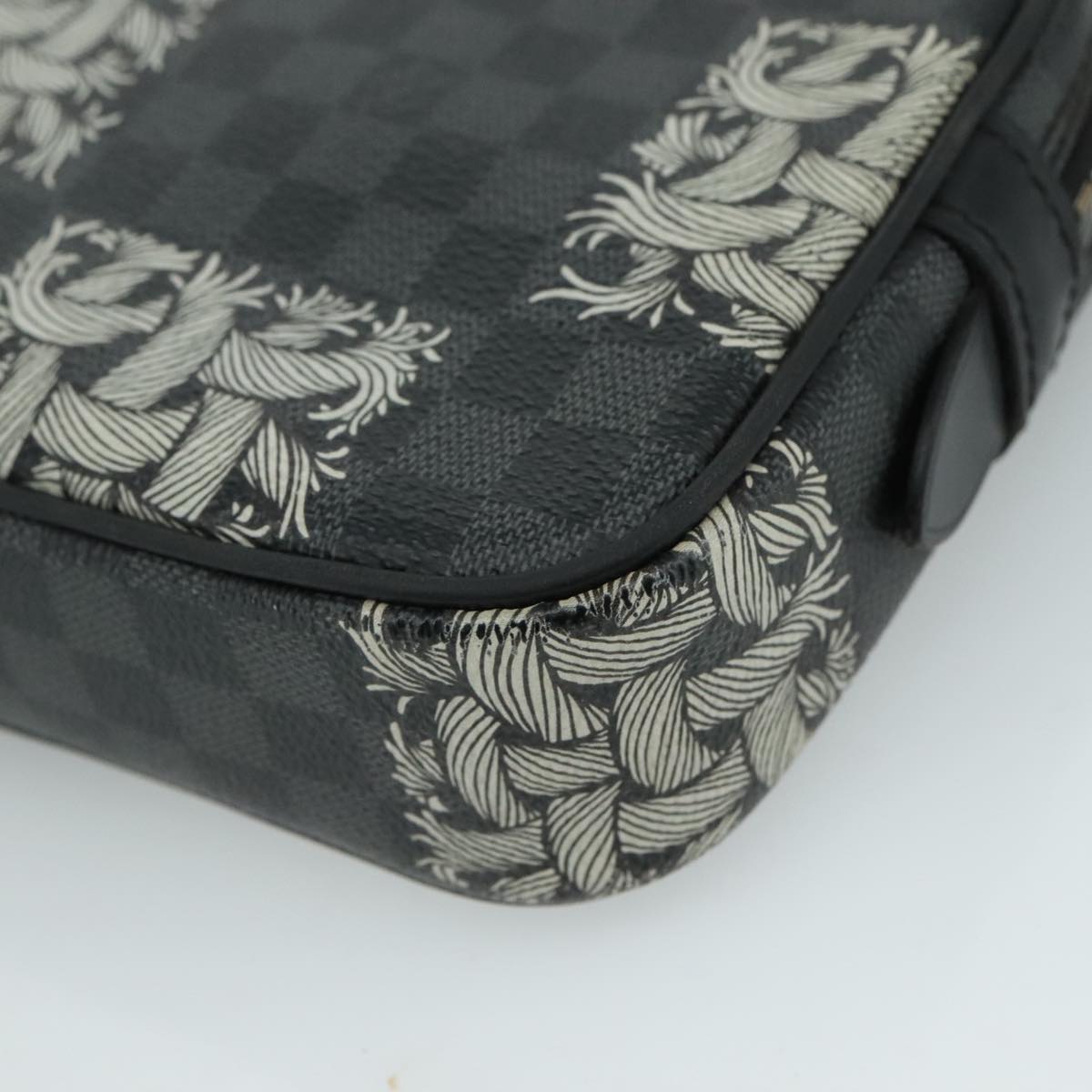 LOUIS VUITTON Graphite Christopher Nemeth Pochette Volga Bag N61228 Auth 107956