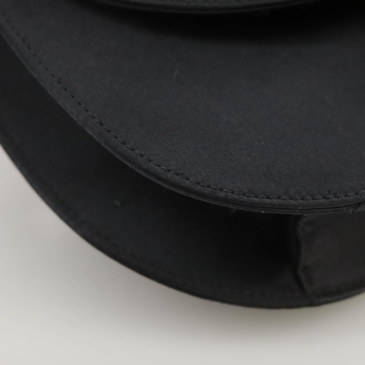 CELINE Hand Bag Satin 2way Black Auth 107980AM