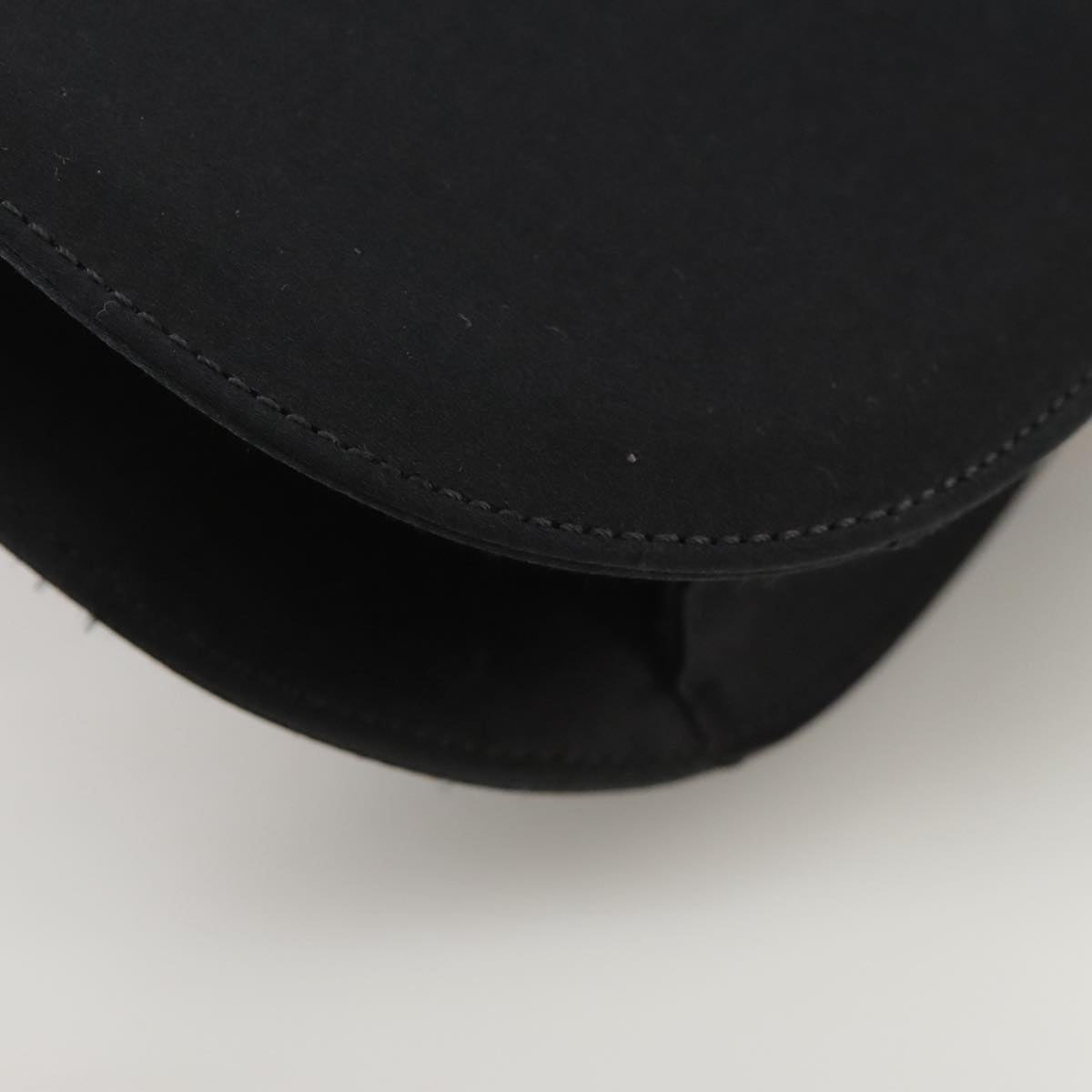 CELINE Hand Bag Satin 2way Black Auth 107980AM