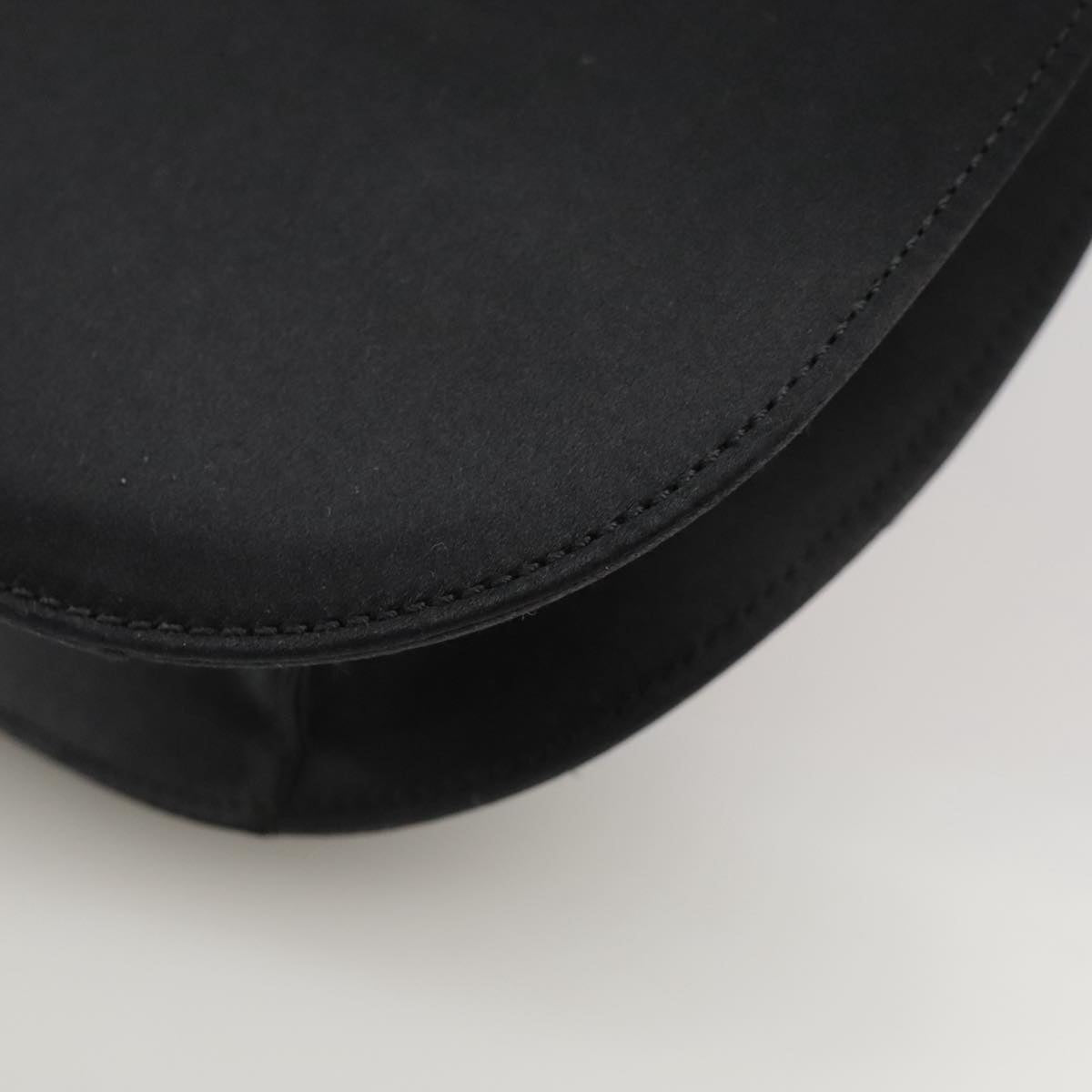 CELINE Hand Bag Satin 2way Black Auth 107980SM