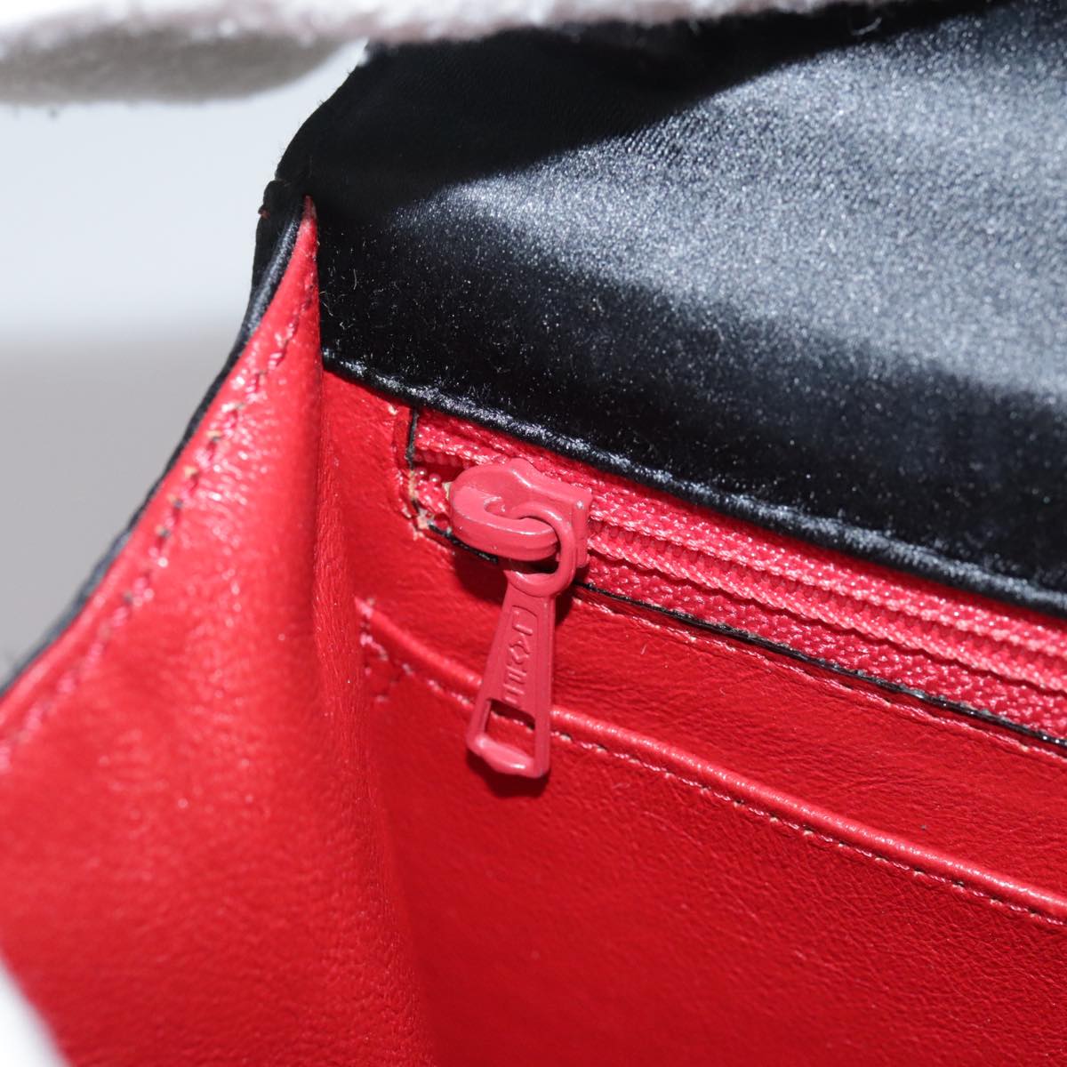 CELINE Hand Bag Satin 2way Black Auth 107980AM