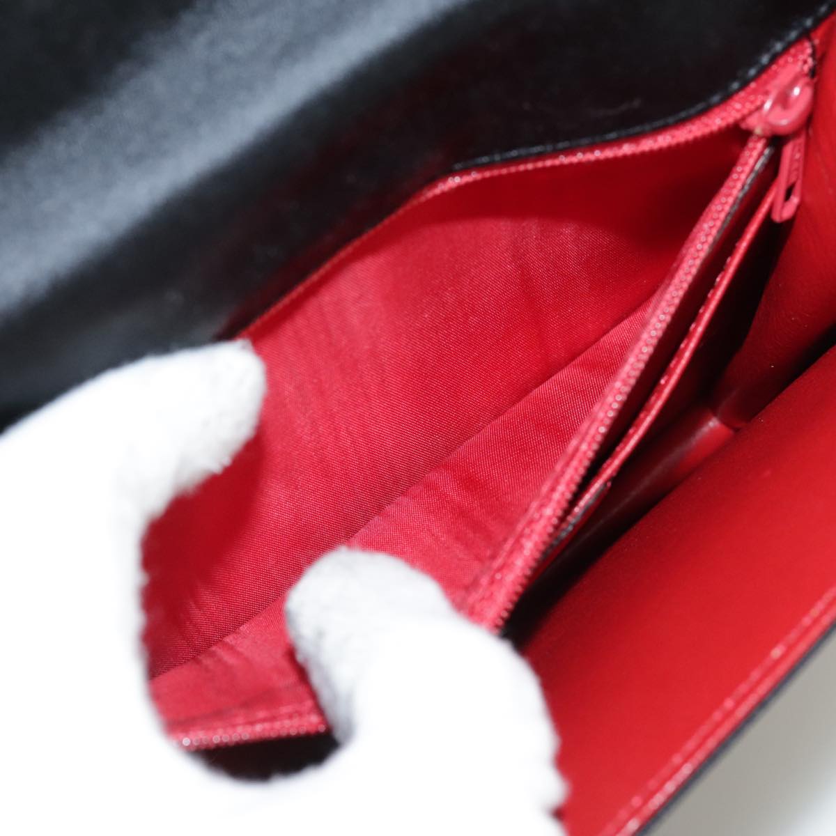 CELINE Hand Bag Satin 2way Black Auth 107980AM