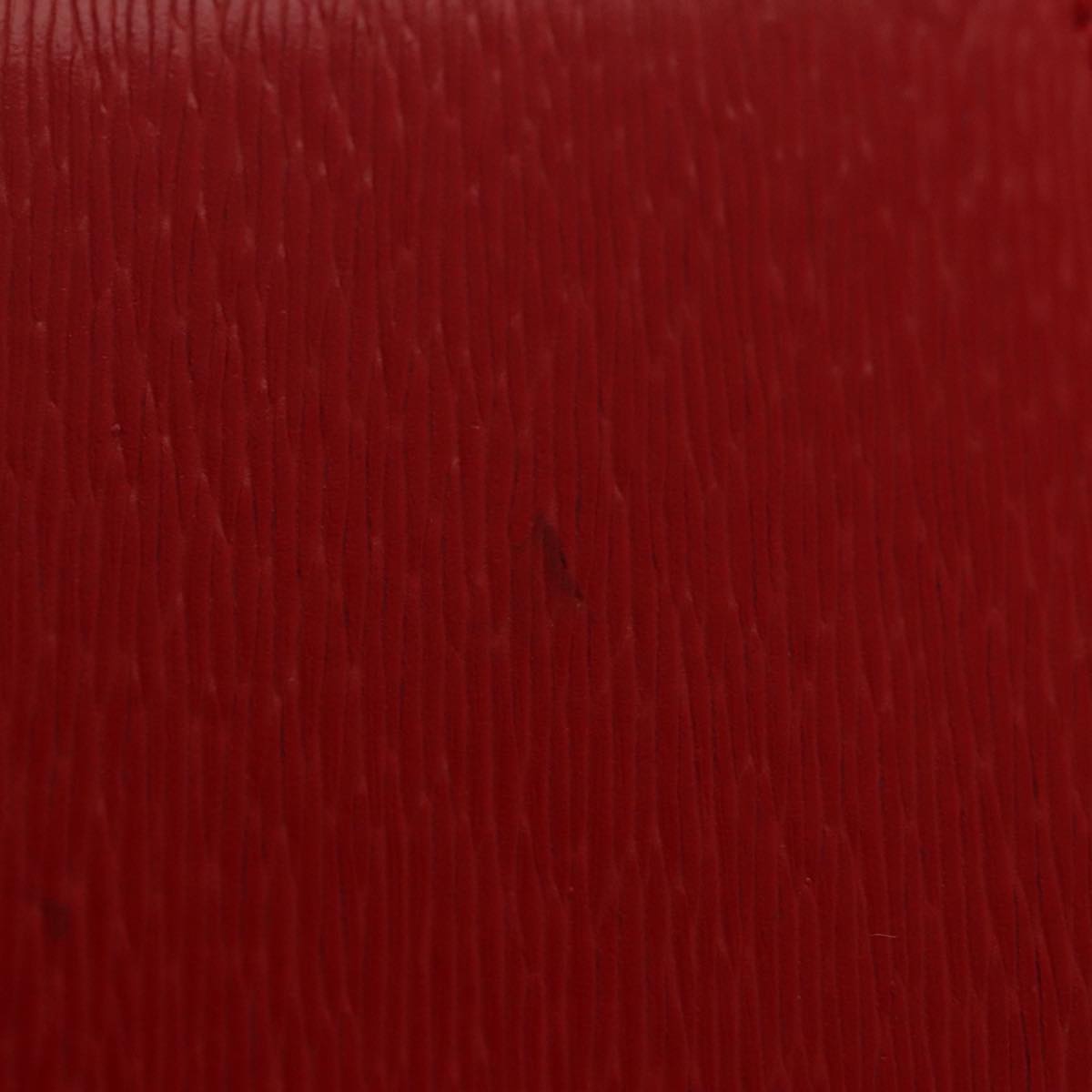 CELINE Hand Bag Leather 2way Red Gold Auth 107984AV