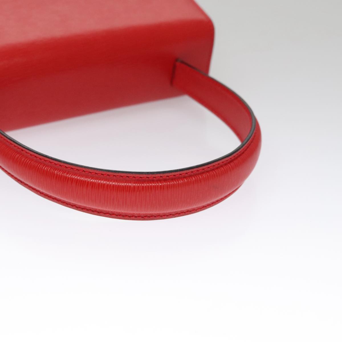 CELINE Hand Bag Leather 2way Red Gold Auth 107984AV