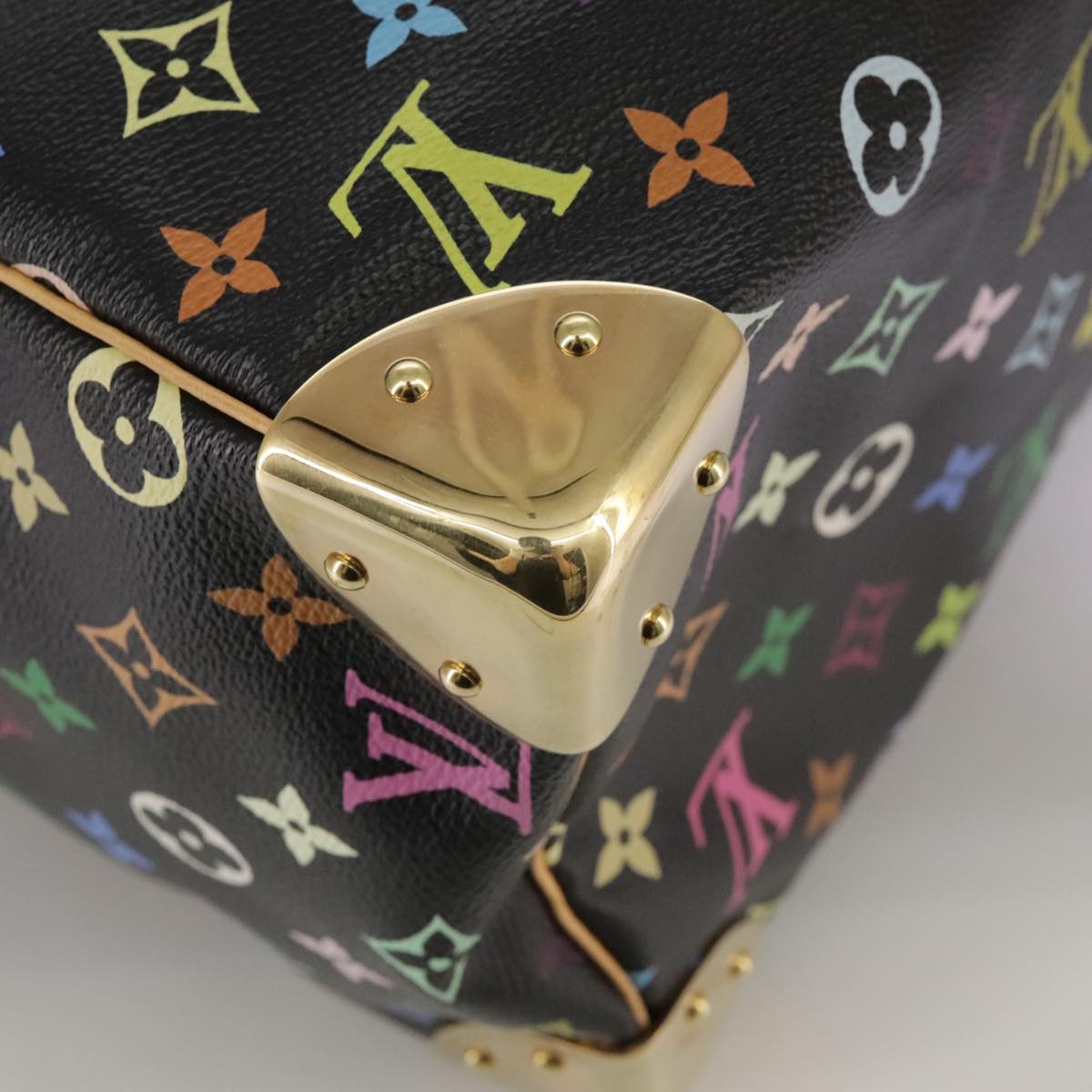 LOUIS VUITTON Monogram Multicolor Speedy 30 Hand Bag Black M92642 Auth 107987SAM