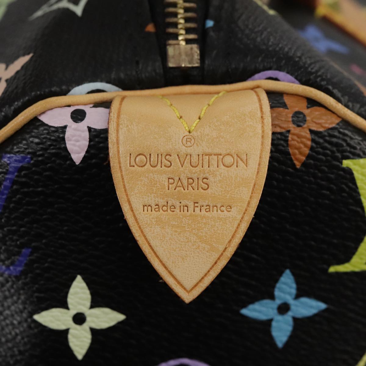 LOUIS VUITTON Monogram Multicolor Speedy 30 Hand Bag Black M92642 Auth 107987AM
