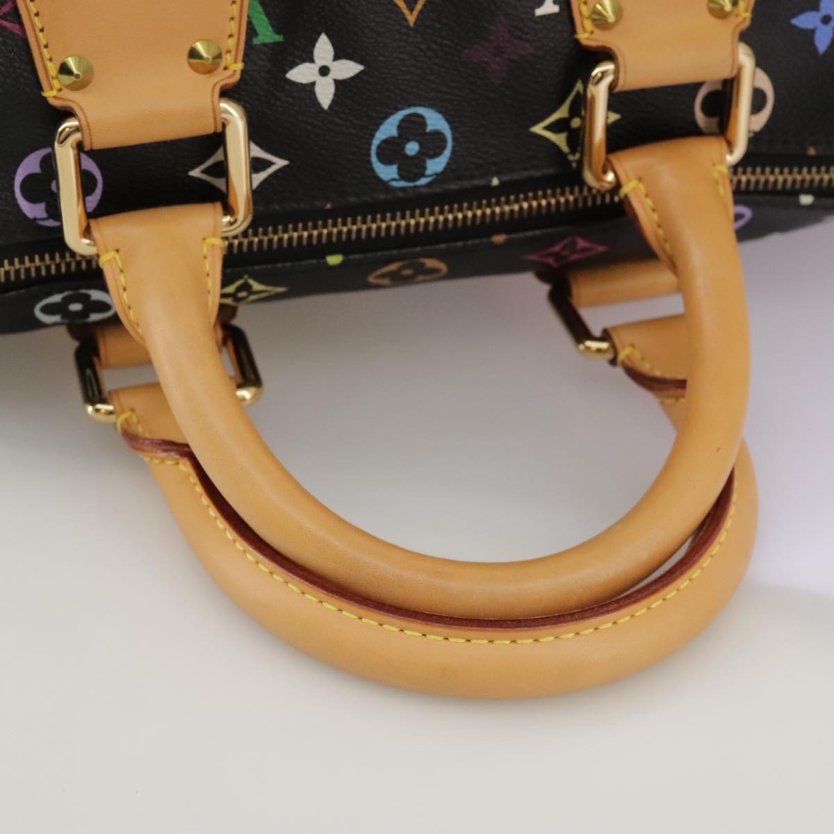 LOUIS VUITTON Monogram Multicolor Speedy 30 Hand Bag Black M92642 Auth 107987AM