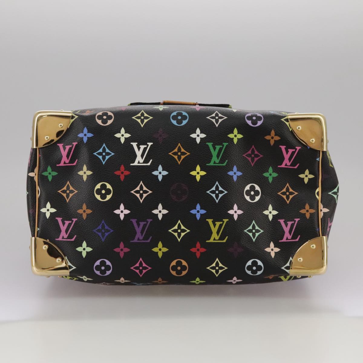 LOUIS VUITTON Monogram Multicolor Speedy 30 Hand Bag Black M92642 Auth 107987AM