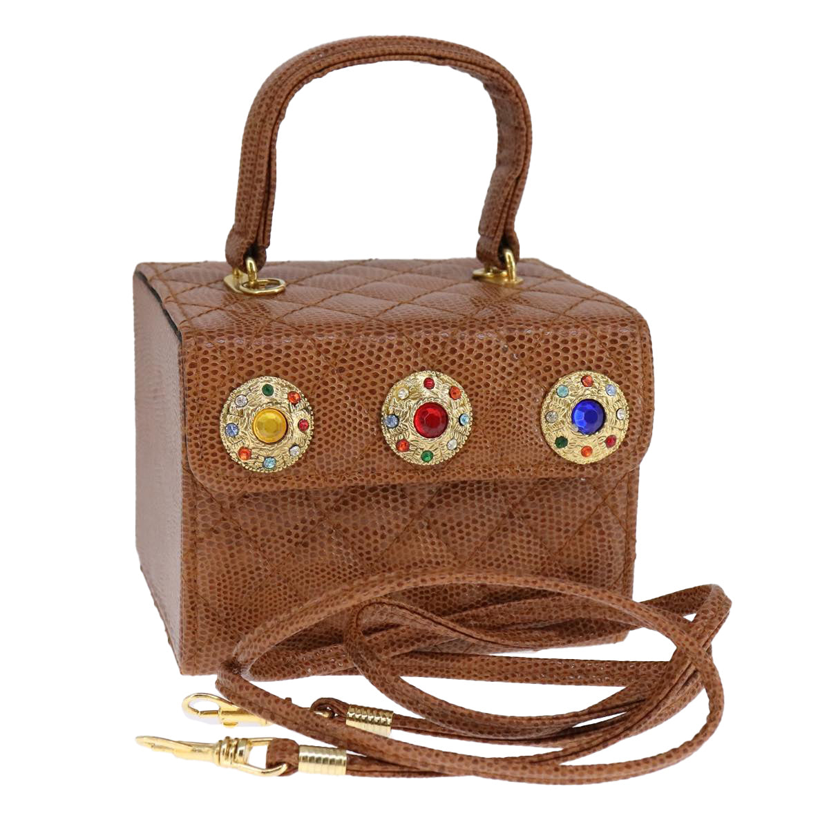 FENDI Vanity Hand Bag Leather 2way Brown Auth 108006AV