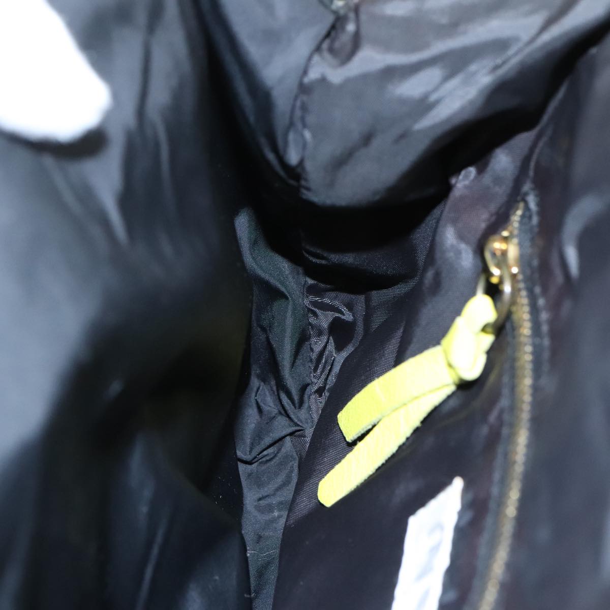 Miu Miu Shoulder Bag Leather Canvas Yellow Beige Auth 108027