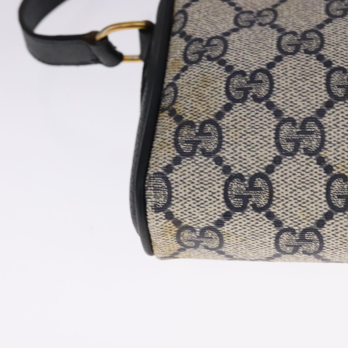 GUCCI GG Supreme Sherry Line Shoulder Bag PVC Navy Red 10 02 055 Auth 108070