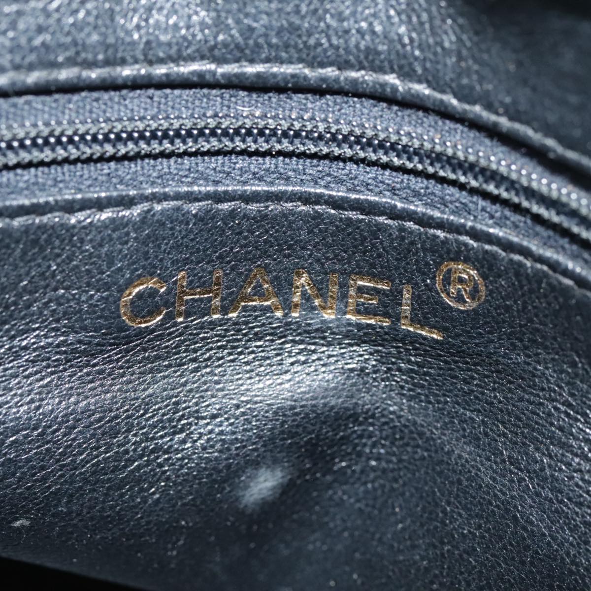 CHANEL Matelasse Shoulder Bag Lamb Skin Black Gold CC Auth 108071