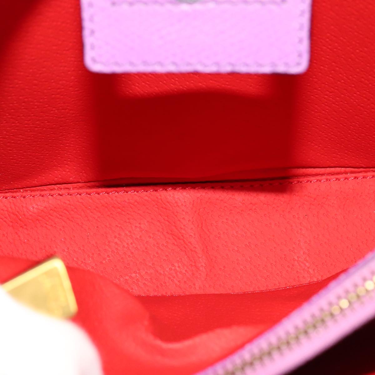 CELINE Shoulder Bag Leather Purple Gold Auth 108107V