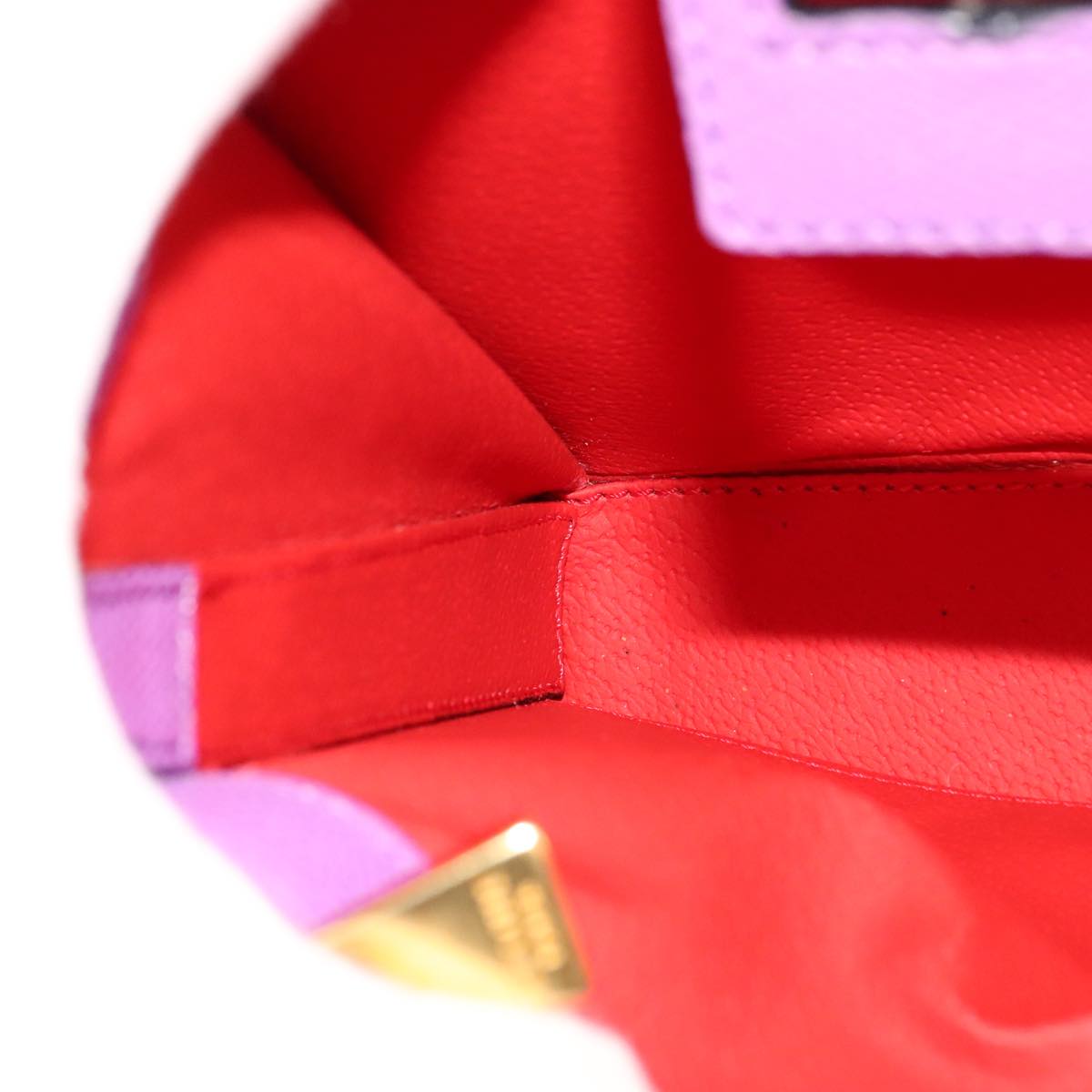 CELINE Shoulder Bag Leather Purple Gold Auth 108107V