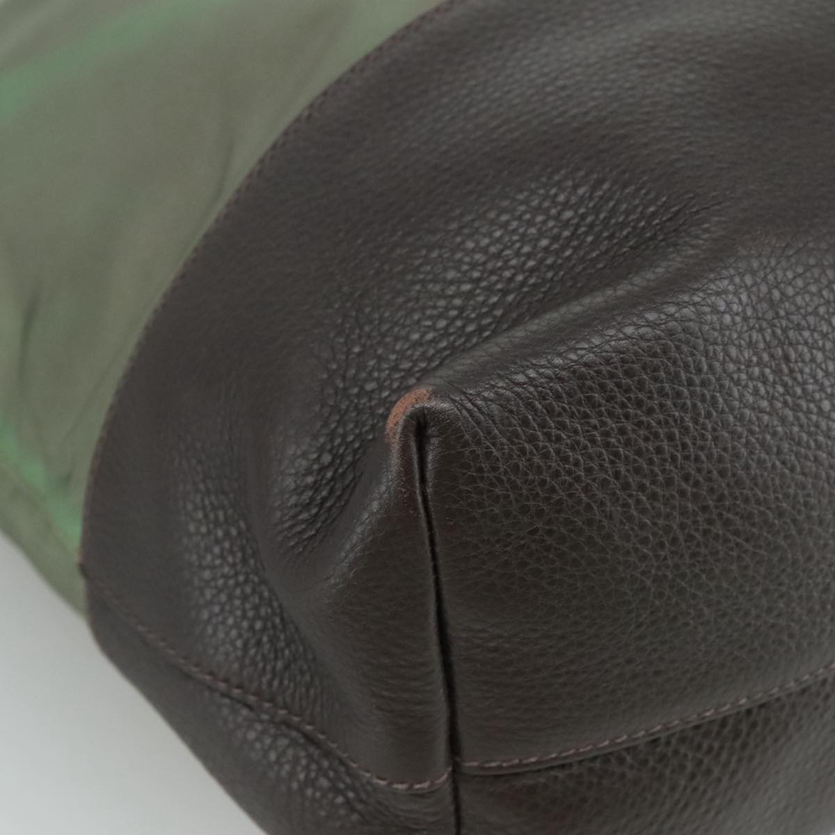 PRADA Tote Bag Nylon Leather 2way Khaki Auth 108115