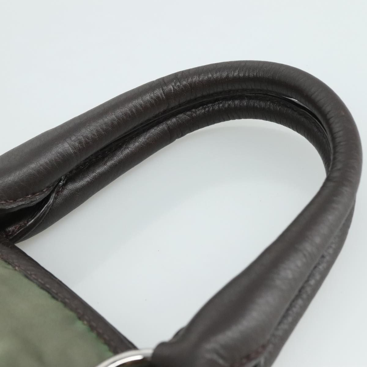 PRADA Tote Bag Nylon Leather 2way Khaki Auth 108115