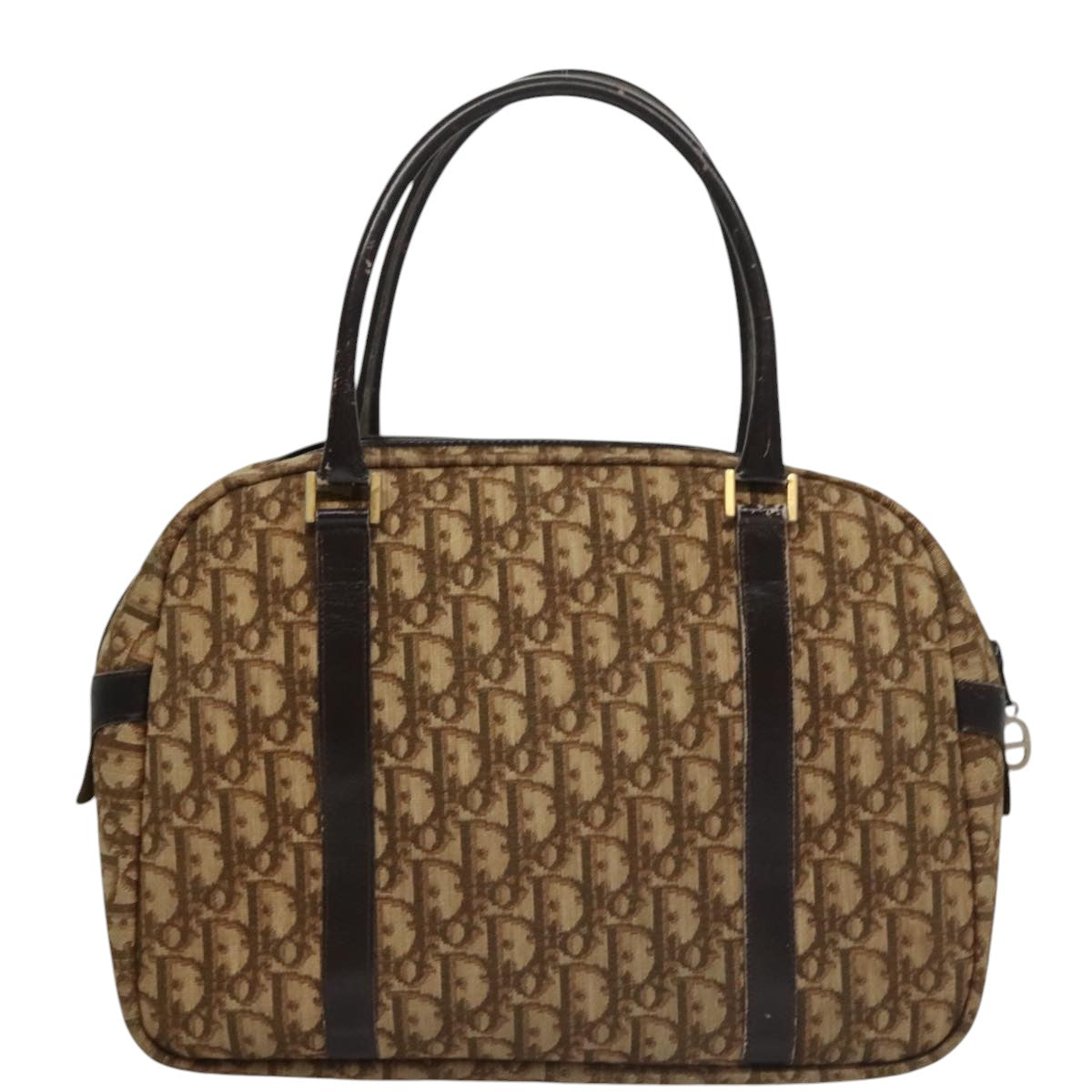 Christian Dior Trotter Canvas Hand Bag Brown Auth 108123