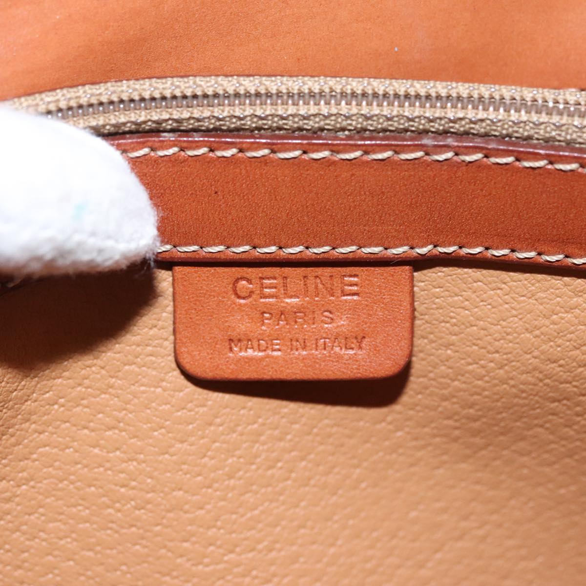 CELINE Macadam Canvas Hand Bag 2way Beige Gold Auth 108125