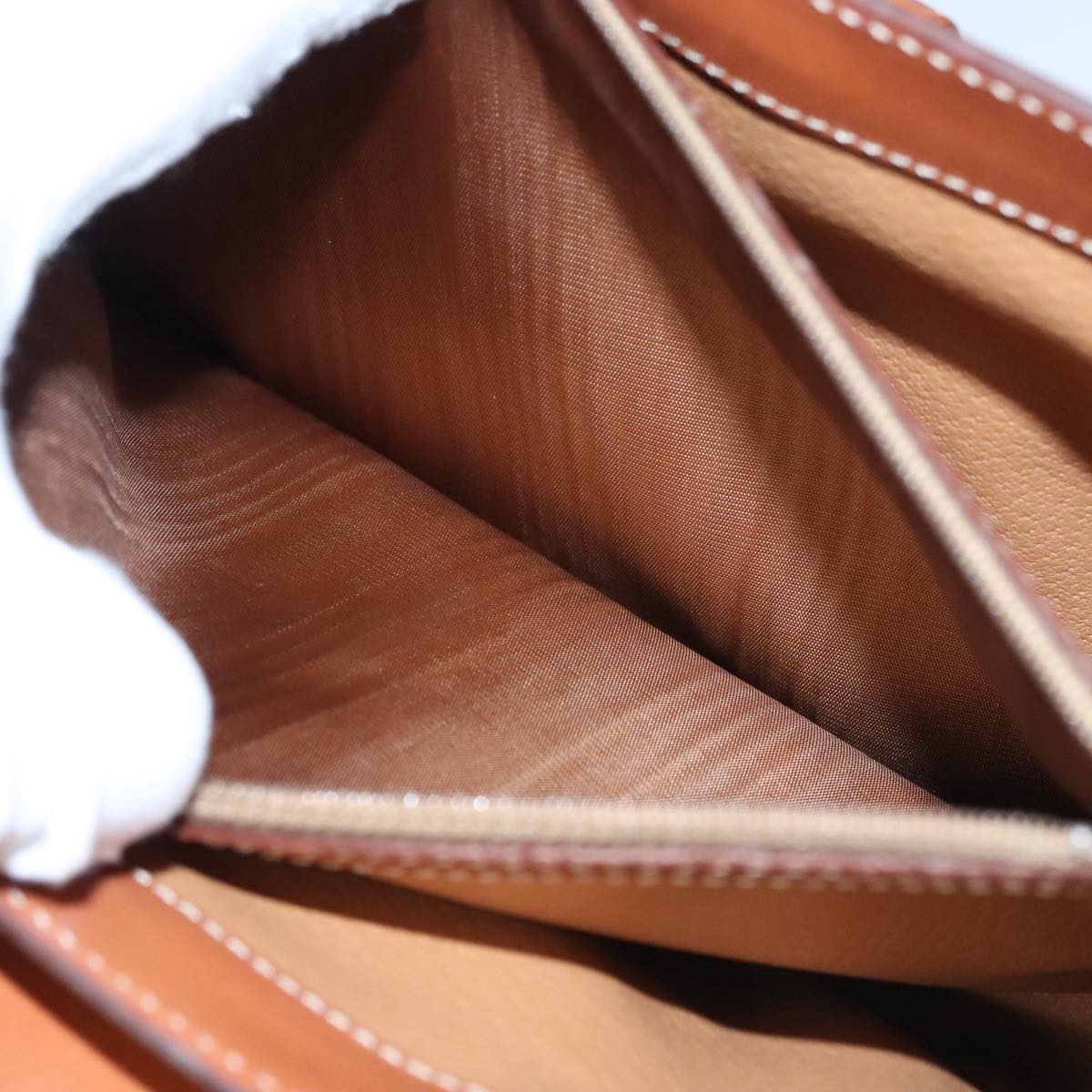 CELINE Macadam Canvas Hand Bag 2way Beige Gold Auth 108125