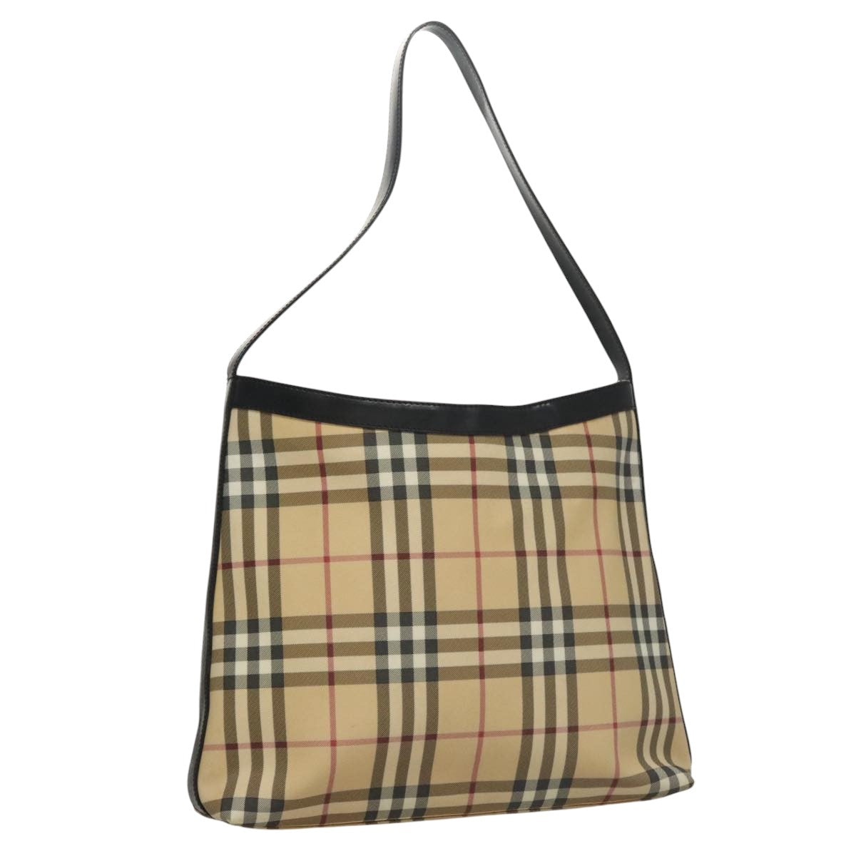 BURBERRY Nova Check Shoulder Bag PVC Beige Auth 108147