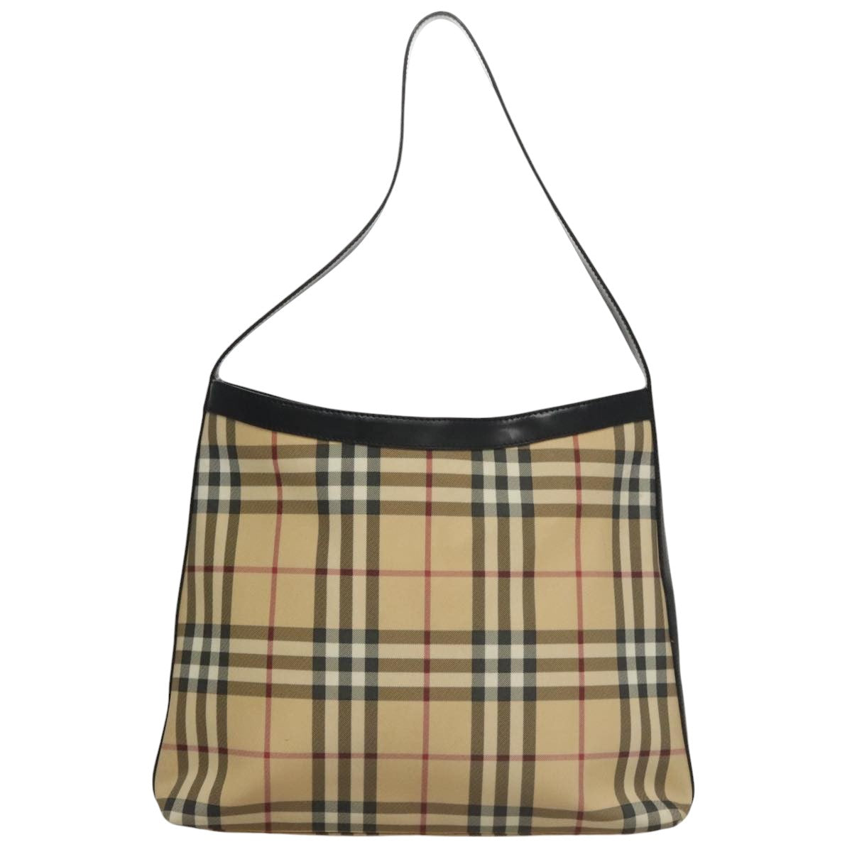 BURBERRY Nova Check Shoulder Bag PVC Beige Auth 108147