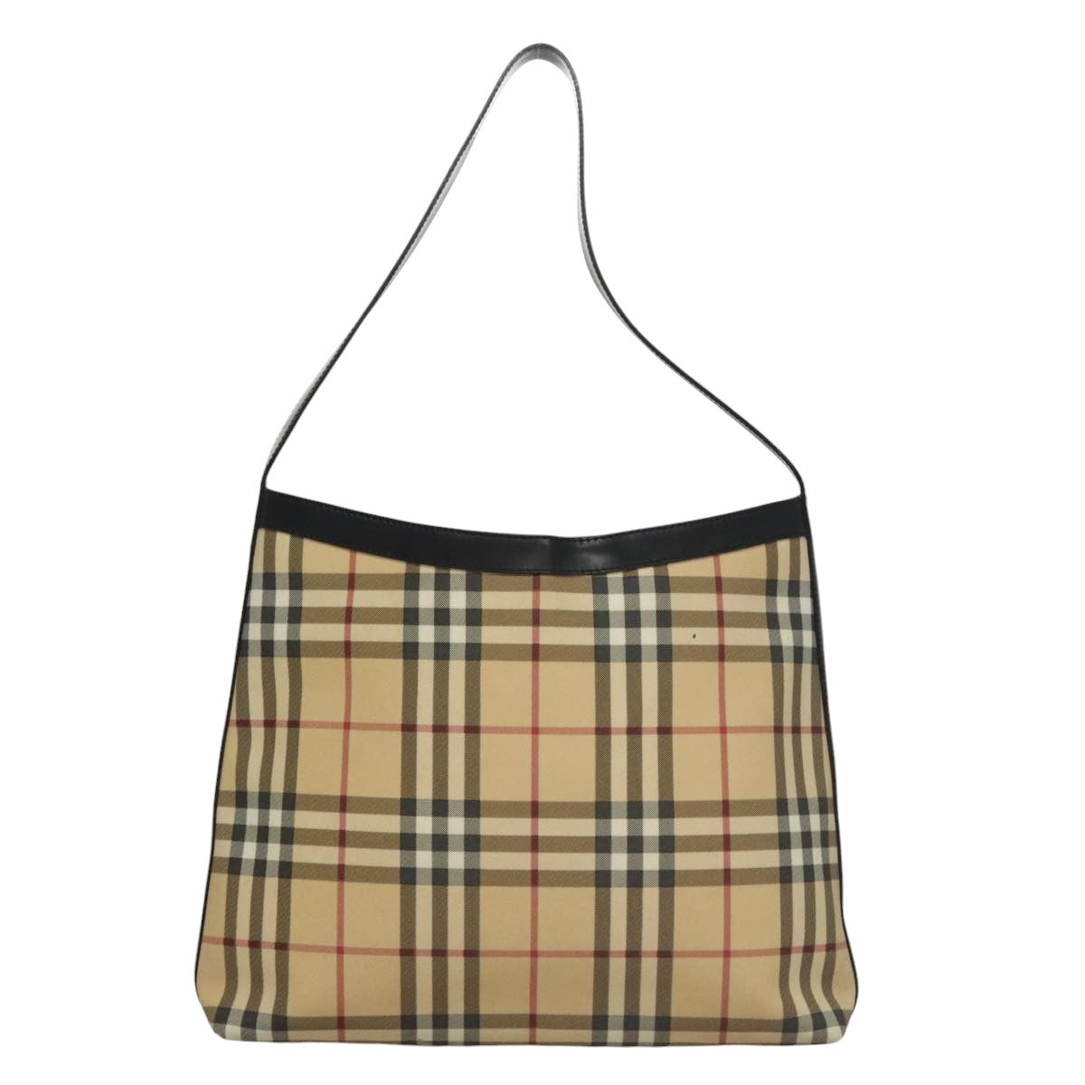 BURBERRY Nova Check Shoulder Bag PVC Beige Auth 108147