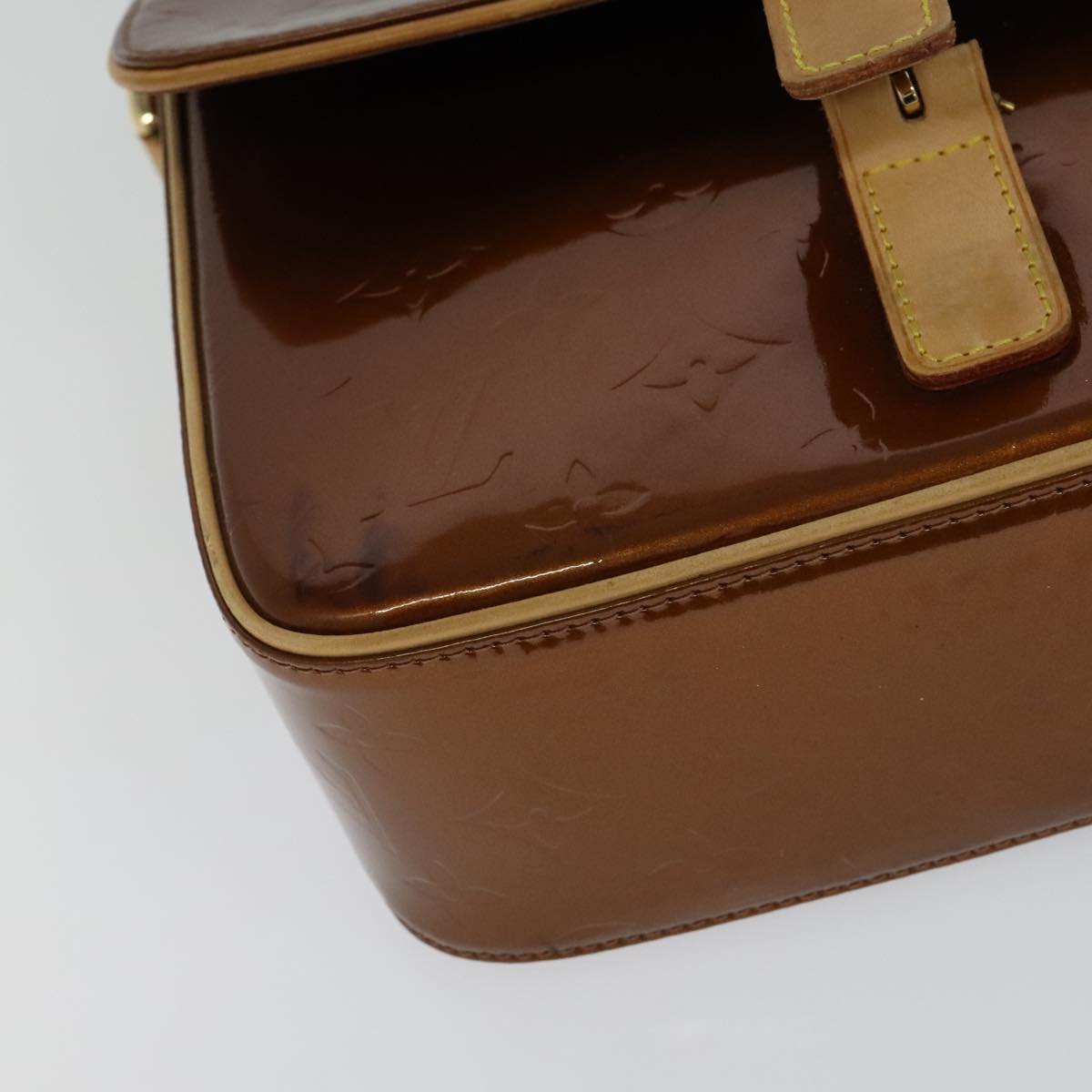 LOUIS VUITTON Monogram Vernis Christie GM Shoulder Bag Bronze M91107 Auth 108191