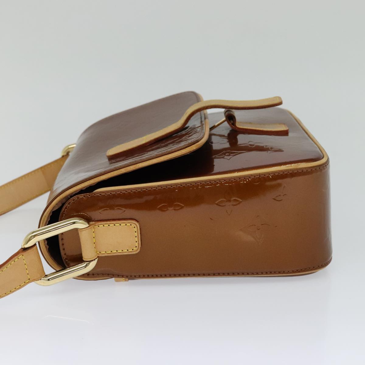 LOUIS VUITTON Monogram Vernis Christie GM Shoulder Bag Bronze M91107 Auth 108191