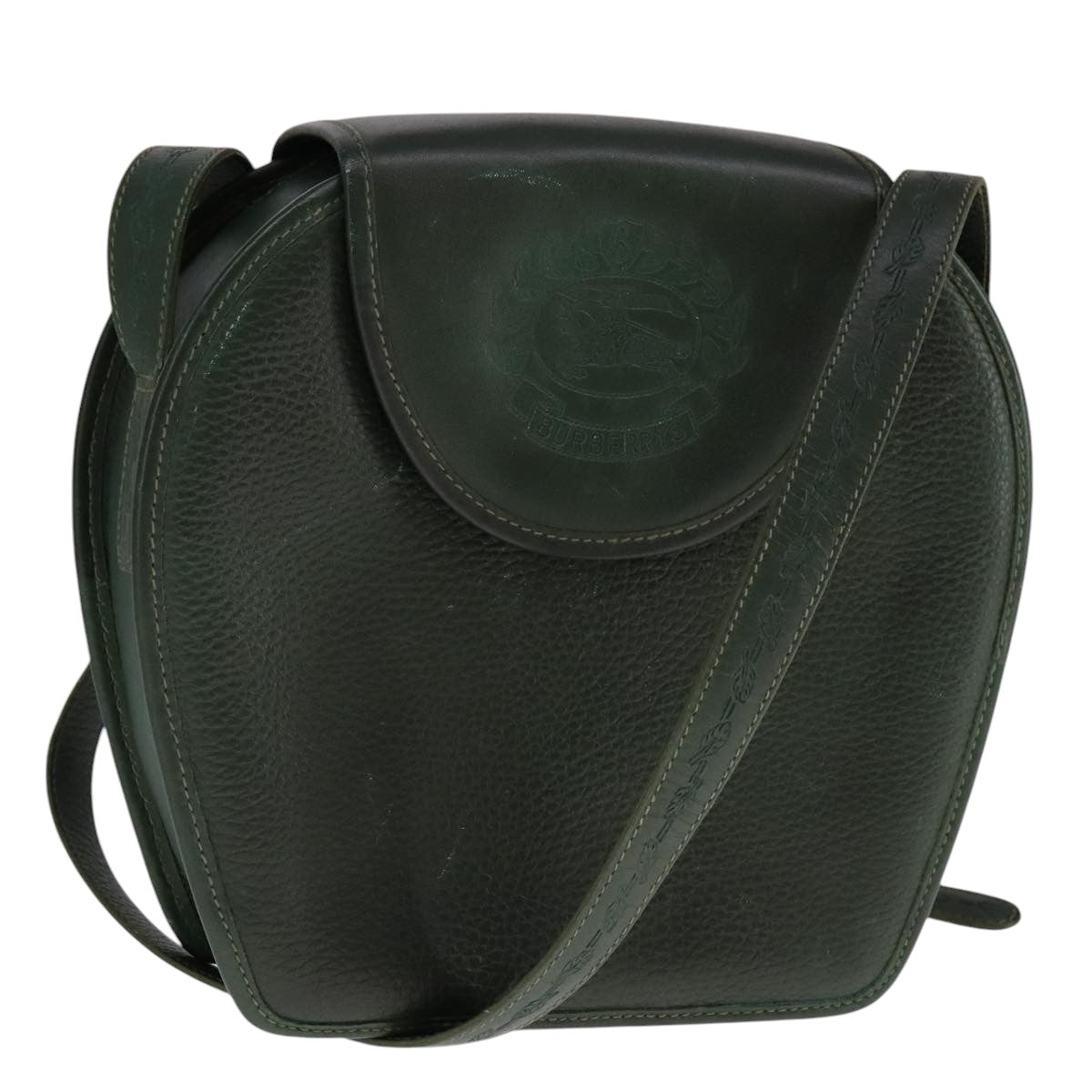 Burberrys Shoulder Bag Leather Green Auth 108203