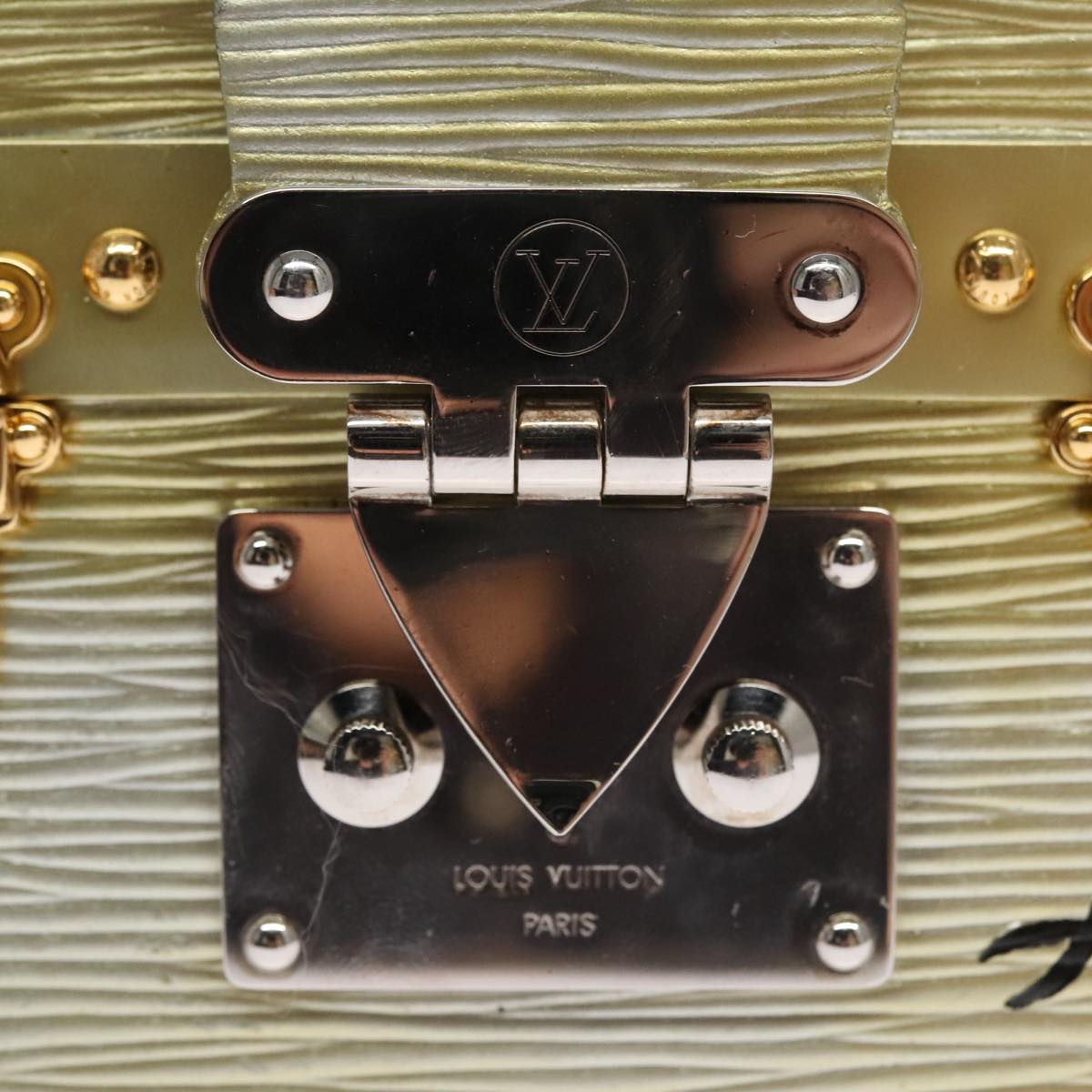 LOUIS VUITTON Epi Metallic Petite Mar Bag Silver Gold M54652 LV Auth 108234