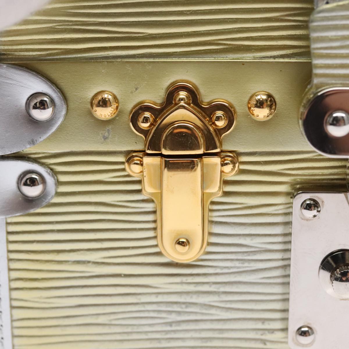 LOUIS VUITTON Epi Metallic Petite Mar Bag Silver Gold M54652 LV Auth 108234