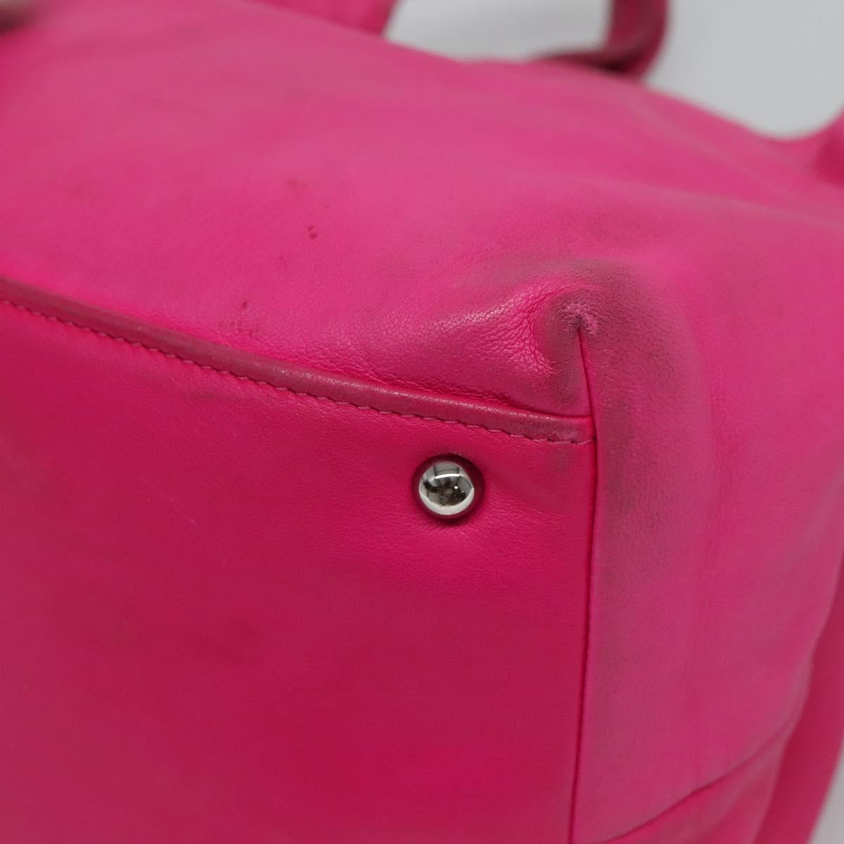 LOEWE Hand Bag Leather Pink Silver Auth 108259