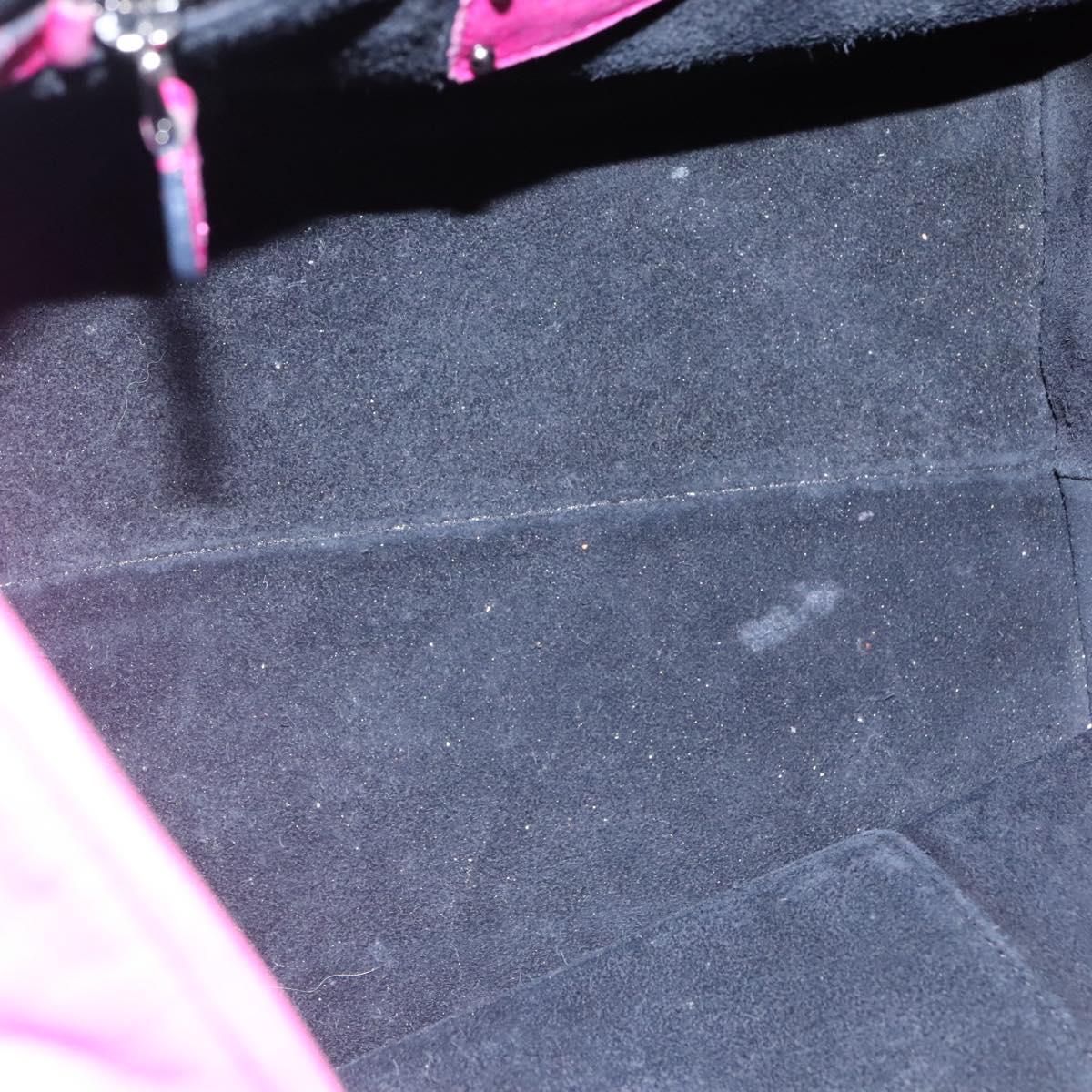 LOEWE Hand Bag Leather Pink Silver Auth 108259