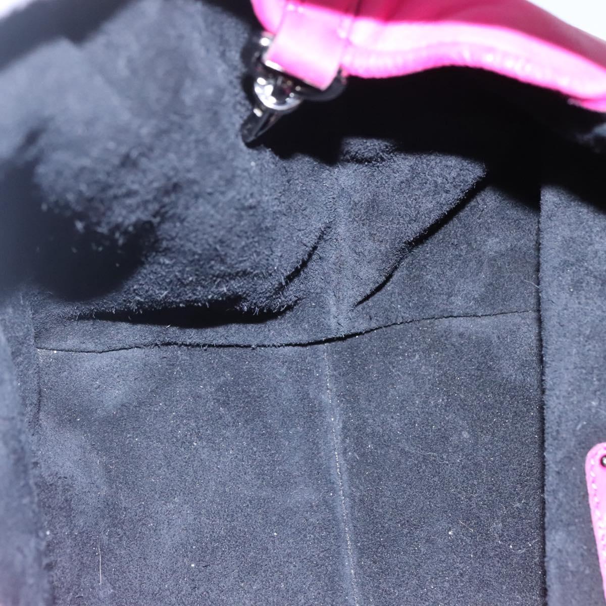 LOEWE Hand Bag Leather Pink Silver Auth 108259