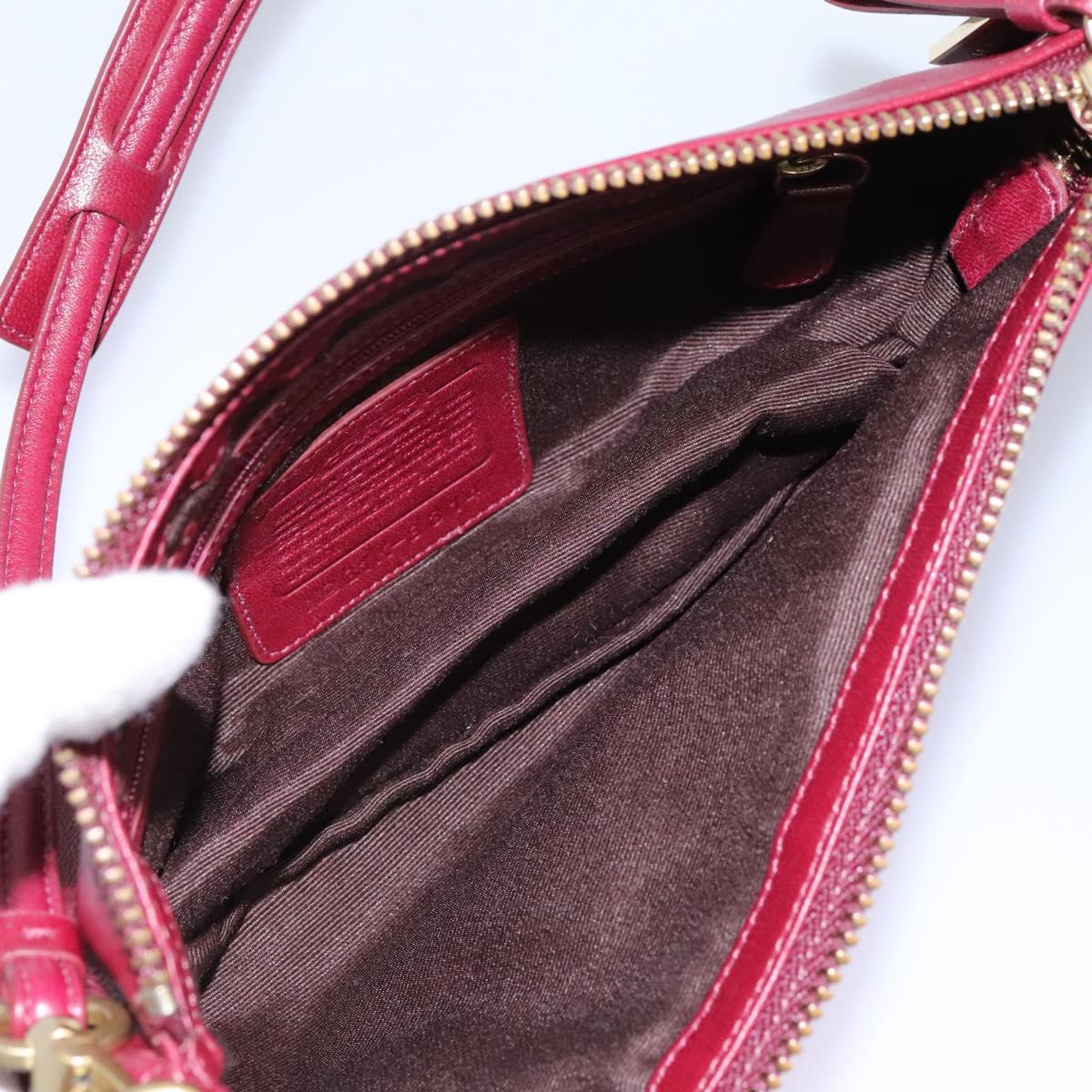 Coach Hand Bag Leather 2Set Brown Wine Red Auth 108263