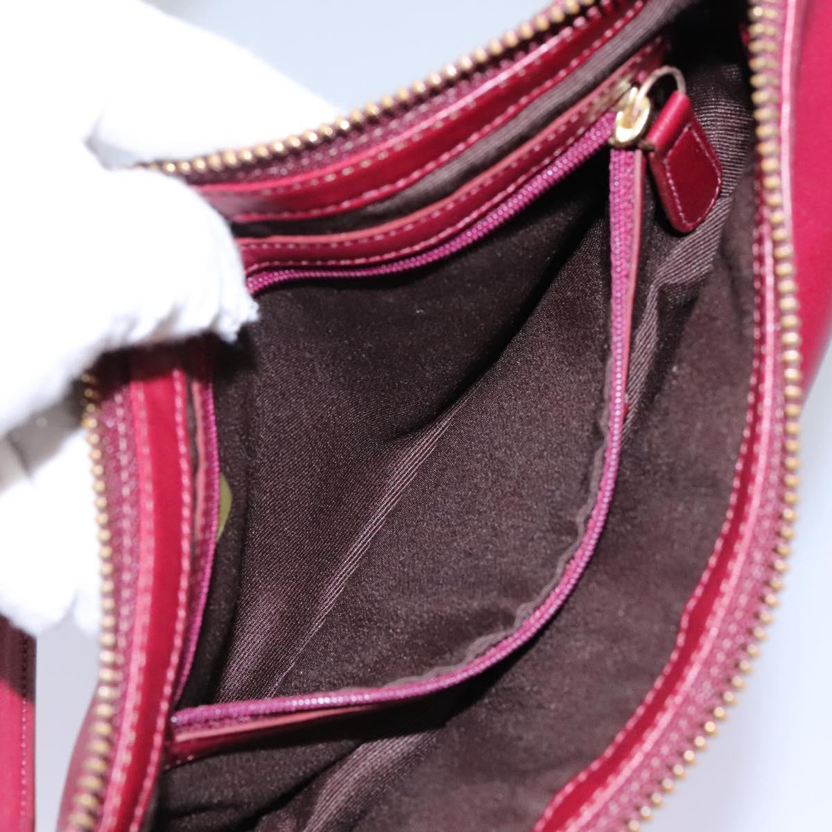 Coach Hand Bag Leather 2Set Brown Wine Red Auth 108263